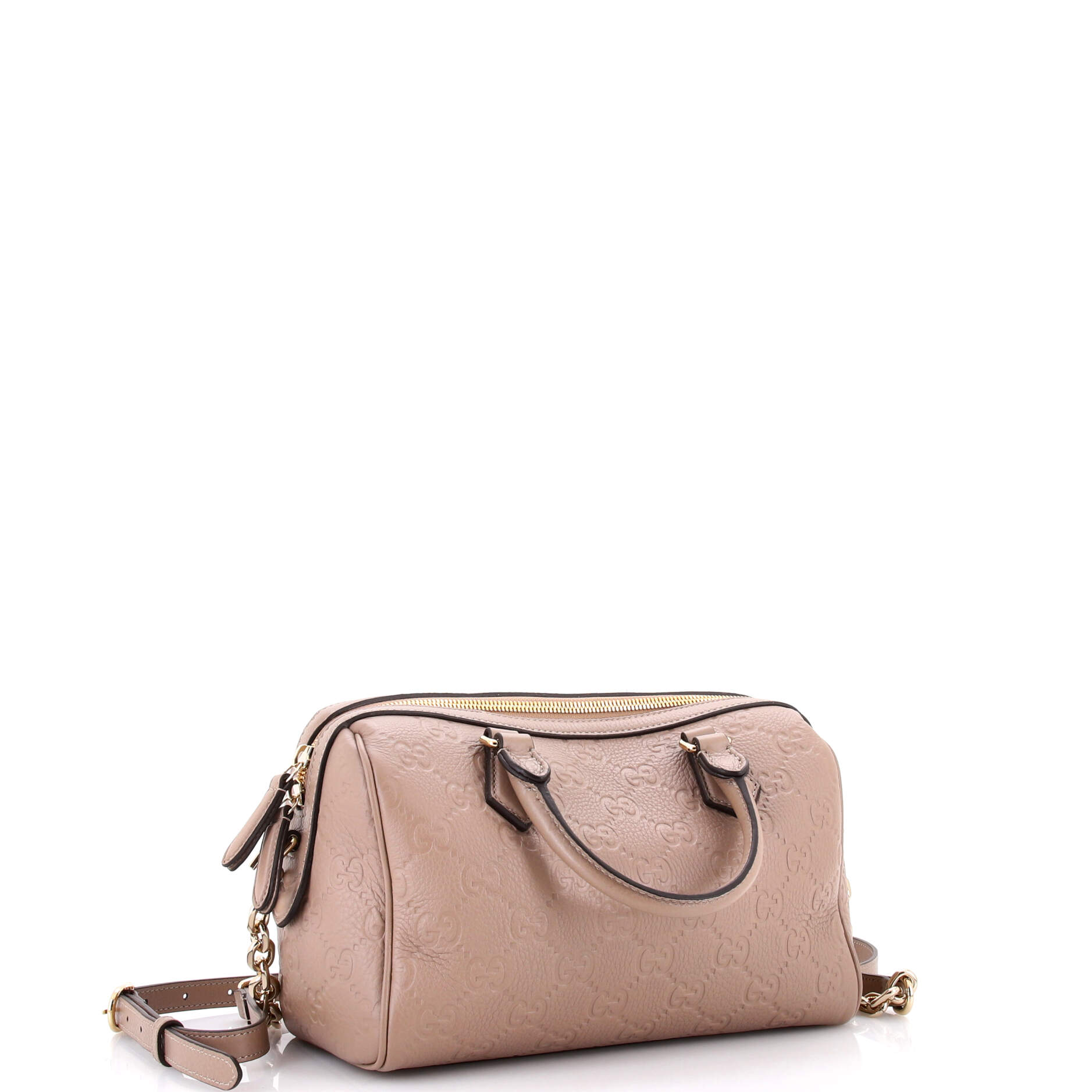 Emblem Boston Bag GG Embossed Leather Medium