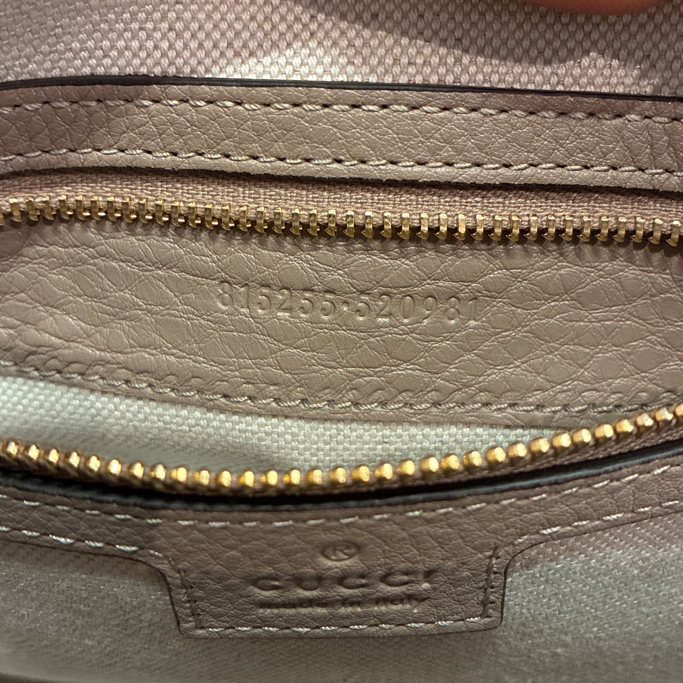 Emblem Boston Bag GG Embossed Leather Medium
