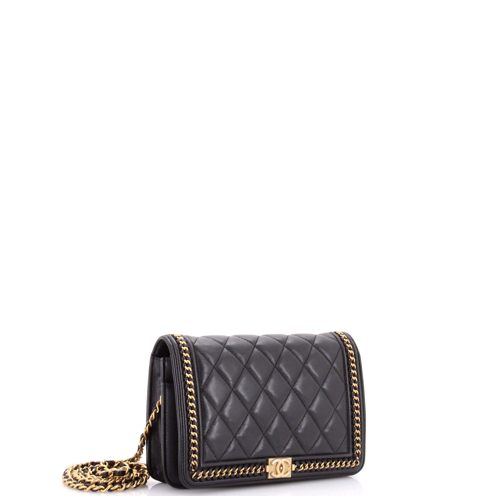 Chain Around Boy Wallet on Chain Quilted Lambskin