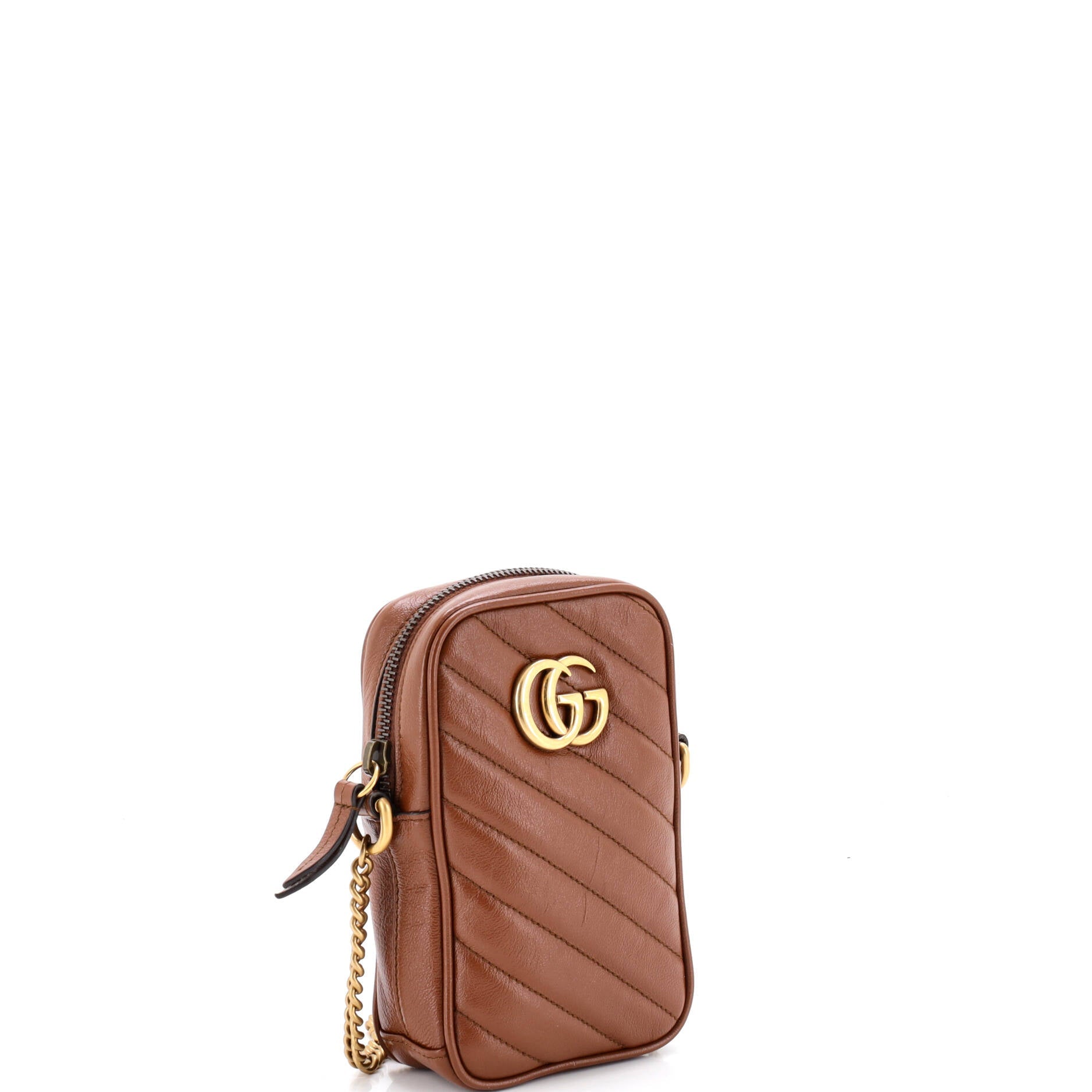 GG Marmont Vertical Phone Crossbody Bag Matelasse Leather Mini