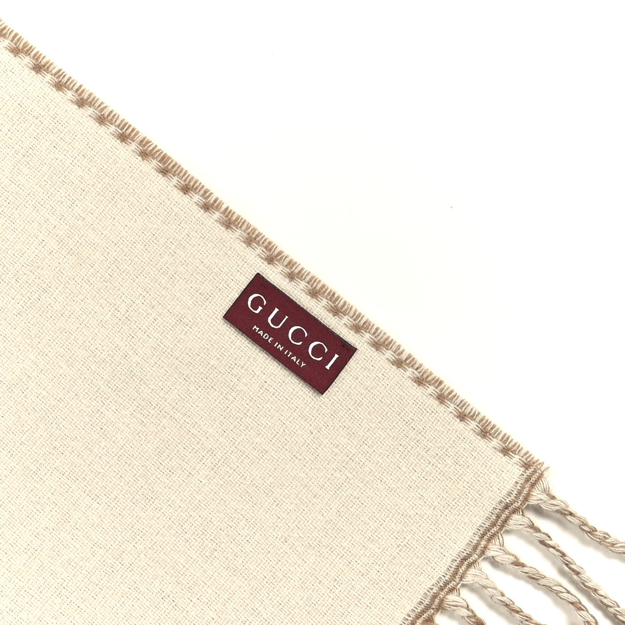 Wool Cashmere Interlocking G Scarf Ivory Beige