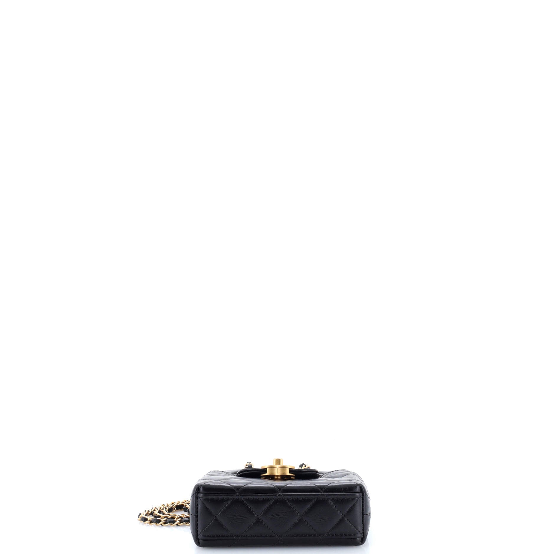 Kelly Top Handle Shopping Bag Quilted Shiny Aged Calfskin Nano