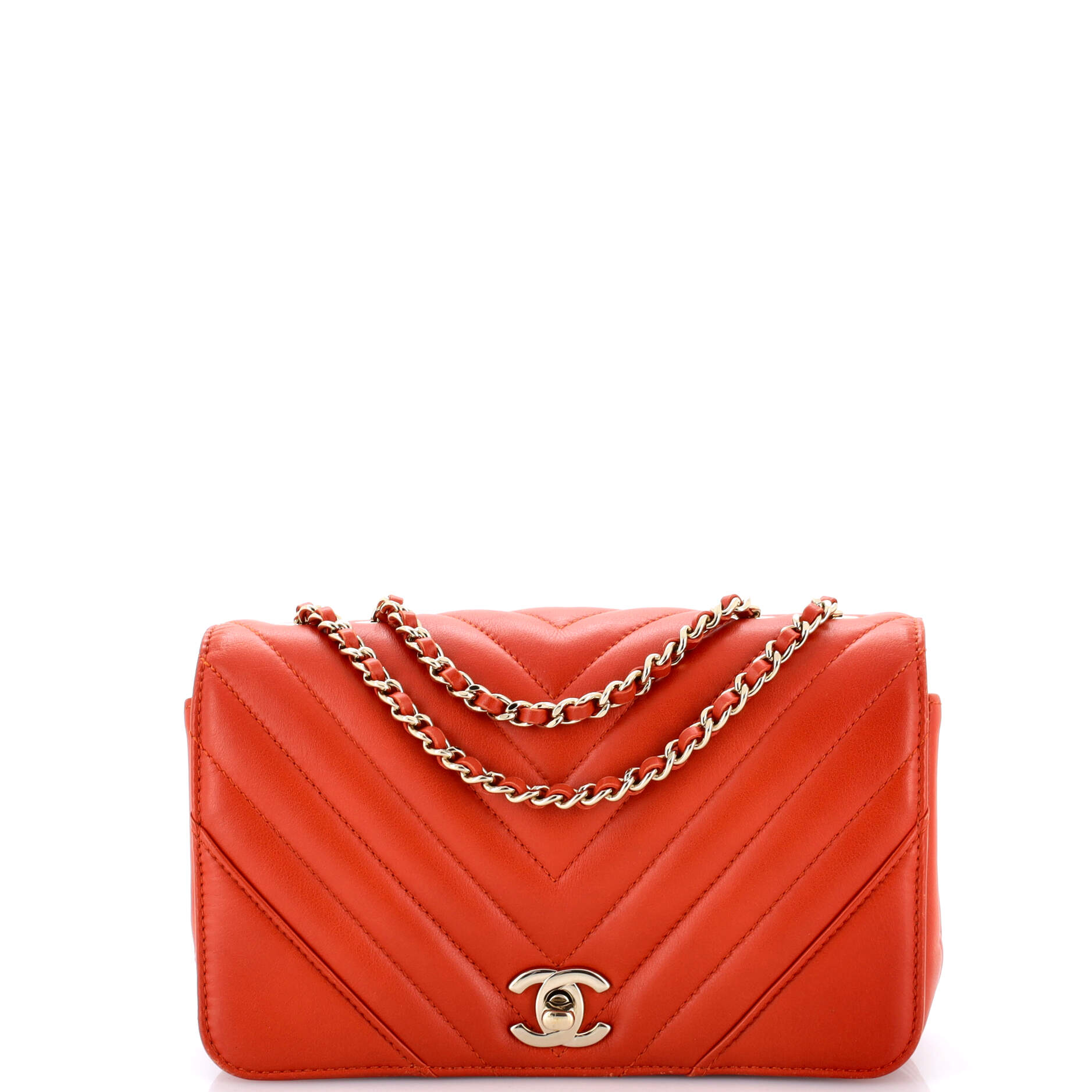 Statement Flap Bag Chevron Calfskin Mini