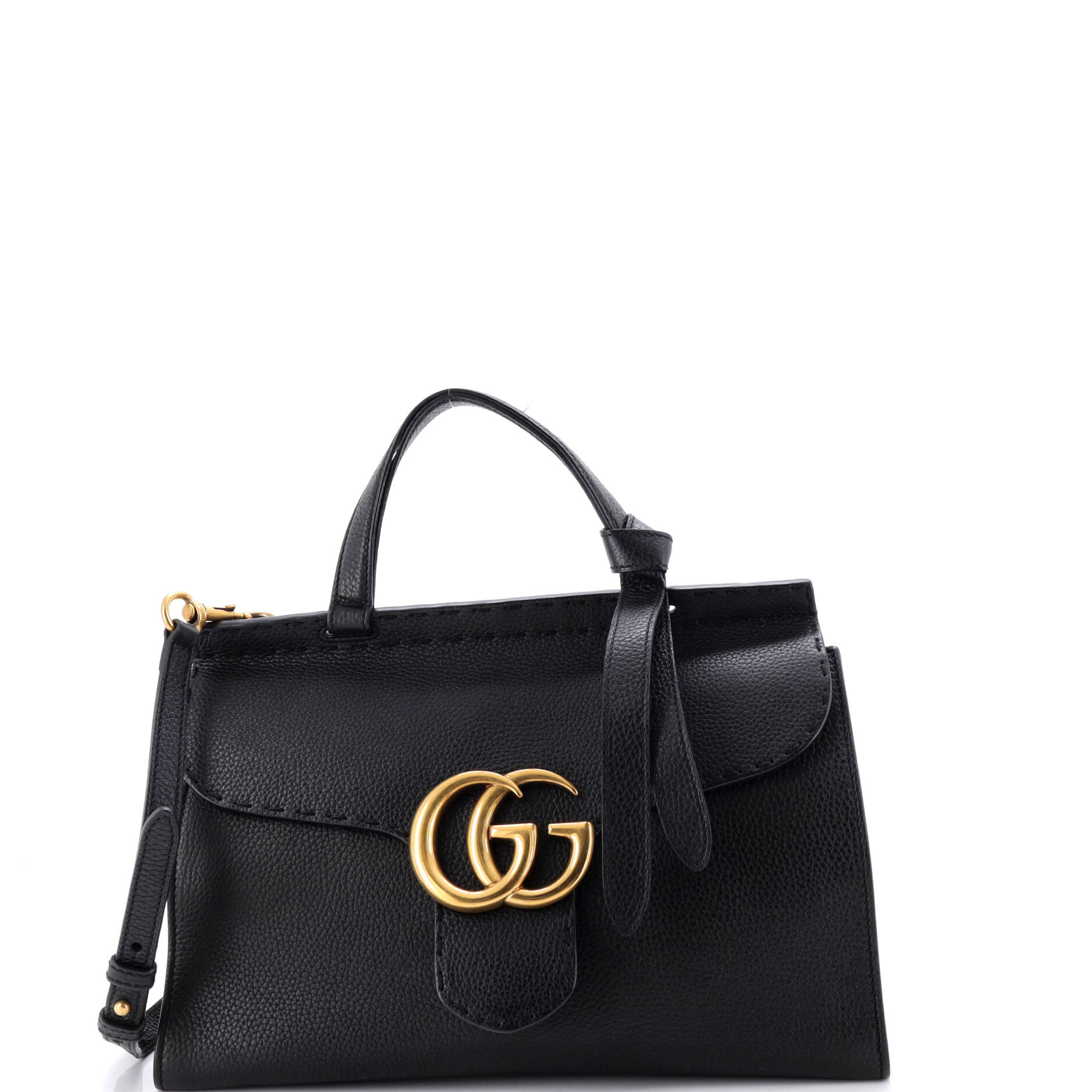 GG Marmont Top Handle Bag Leather Small