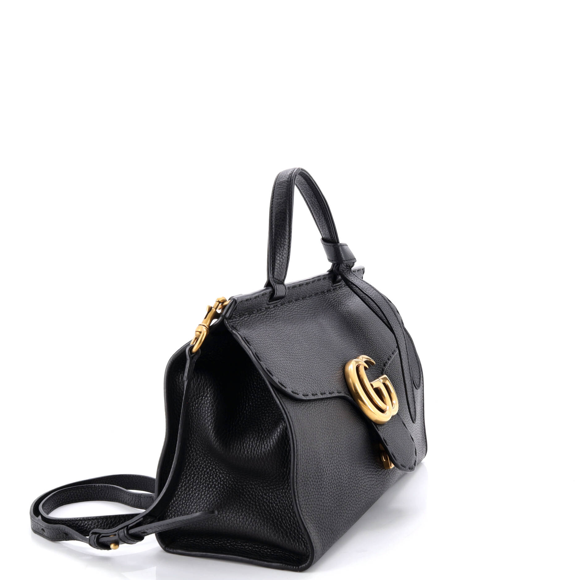GG Marmont Top Handle Bag Leather Small