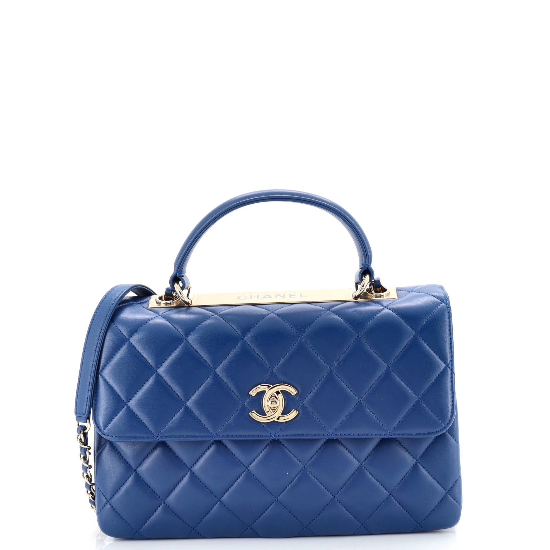 Trendy CC Top Handle Bag Quilted Lambskin Medium