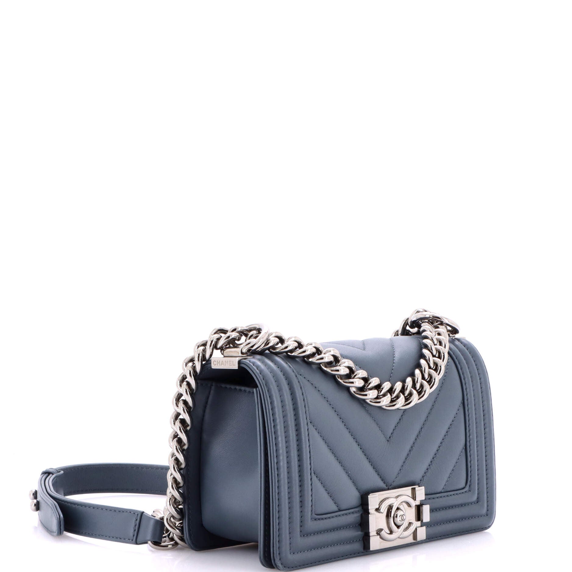 Boy Flap Bag Chevron Calfskin Small