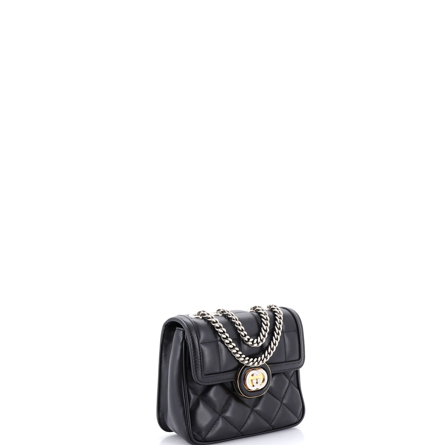 Deco Chain Flap Bag Mixed Matelasse Leather Mini