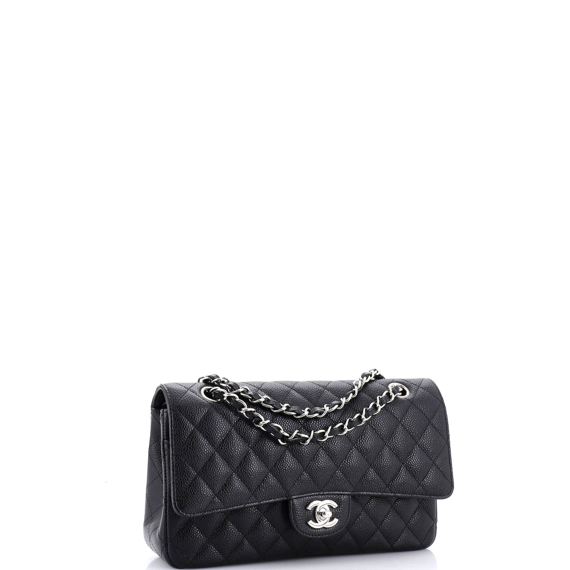 Classic Double Flap Bag Quilted Caviar Medium