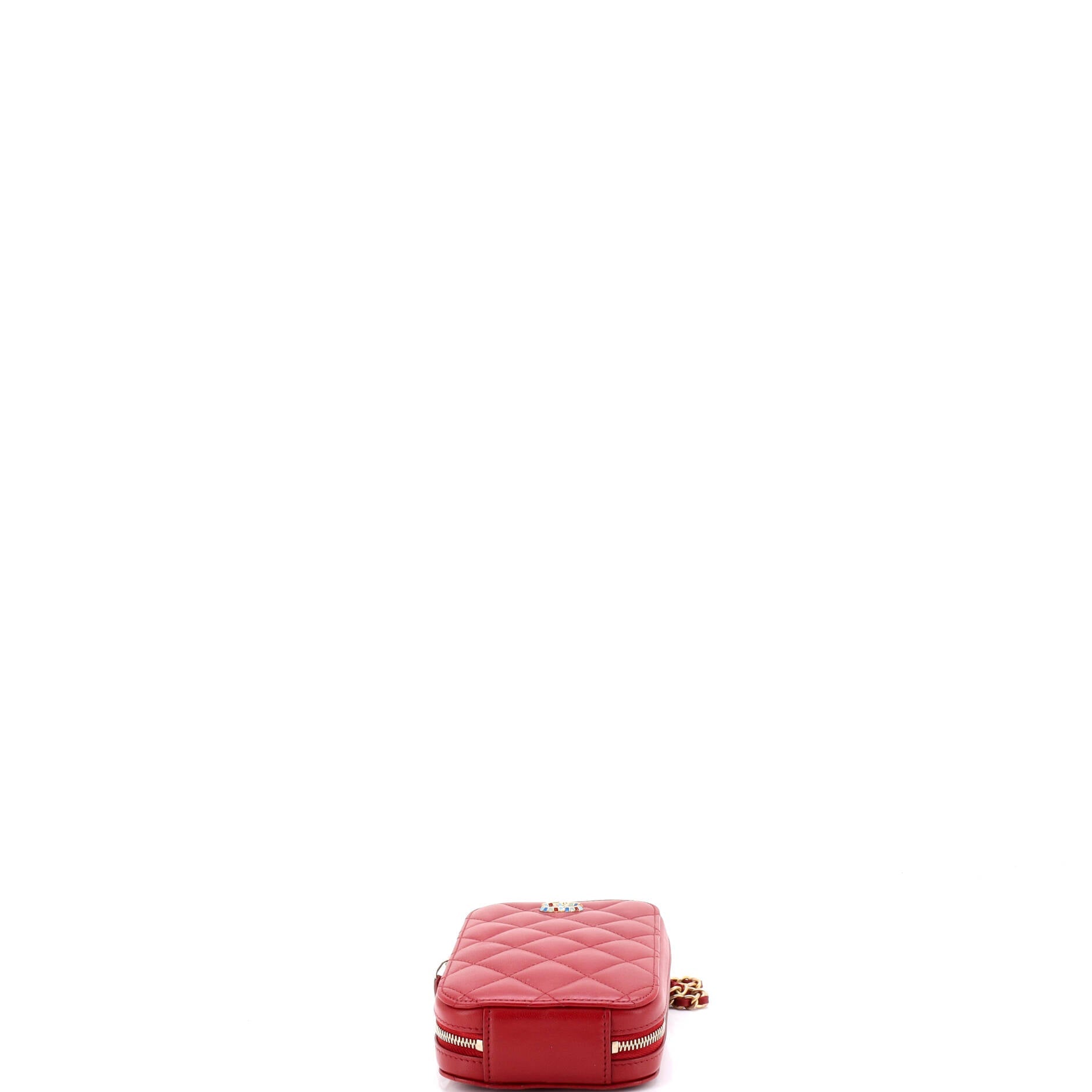 Zip Around Phone Case with Chain Quilted Lambskin