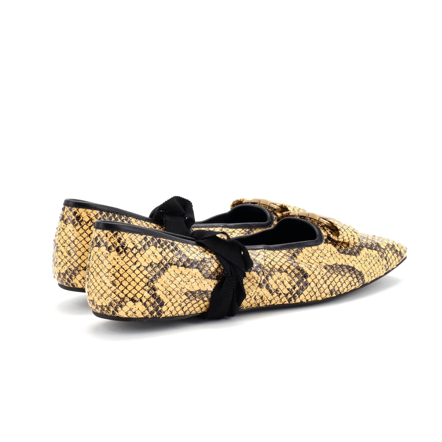 Women's Evi Interlocking G Ballet Flats Snakeskin