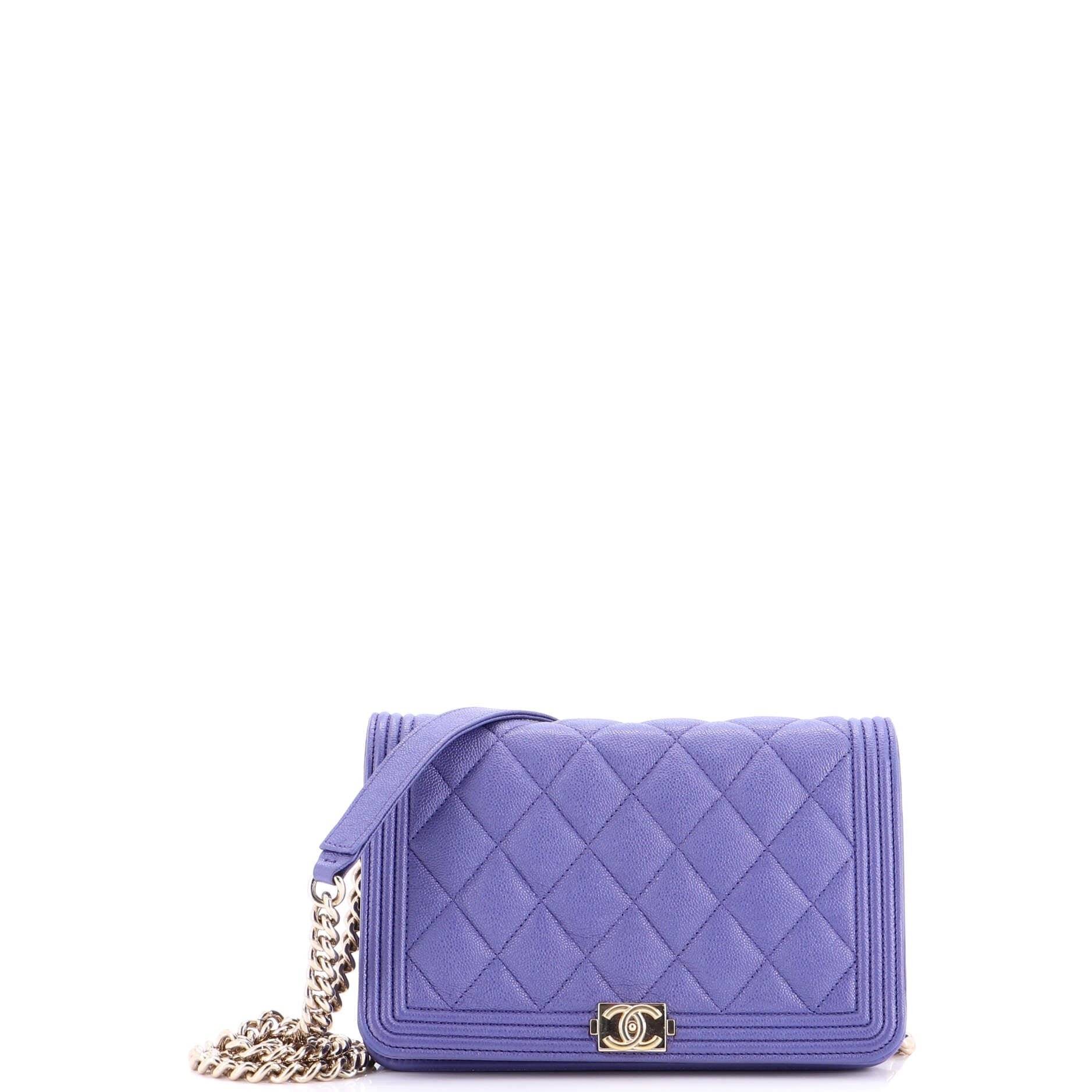 Boy Wallet on Chain Quilted Caviar