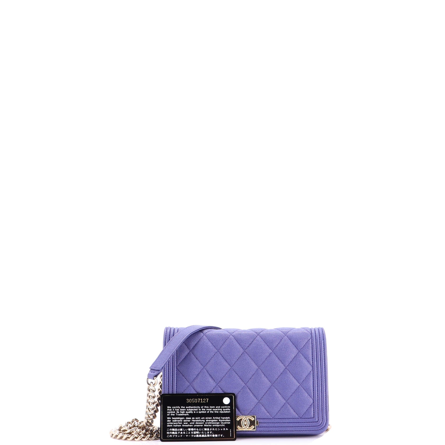 Boy Wallet on Chain Quilted Caviar