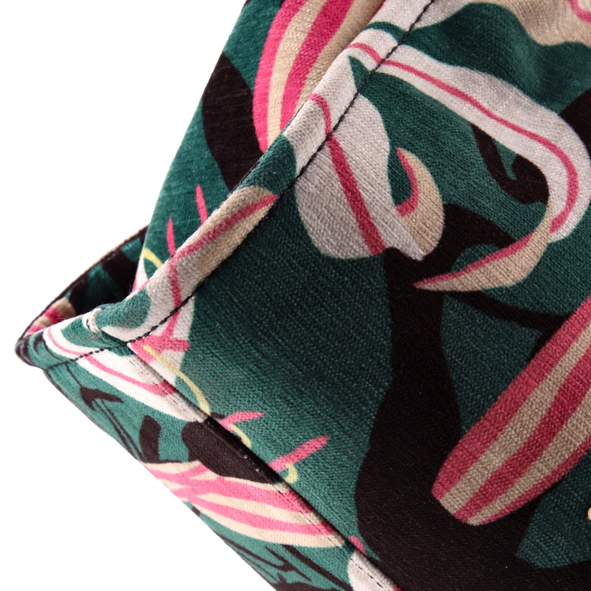 Deauville NM Tote Printed Velvet with Wooden Pearls Small