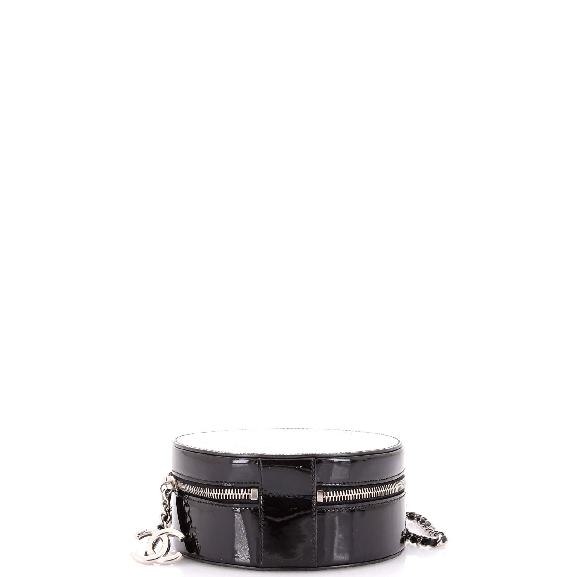 Evening On The Moon Round Evening Bag Glittered PVC with Patent Mini