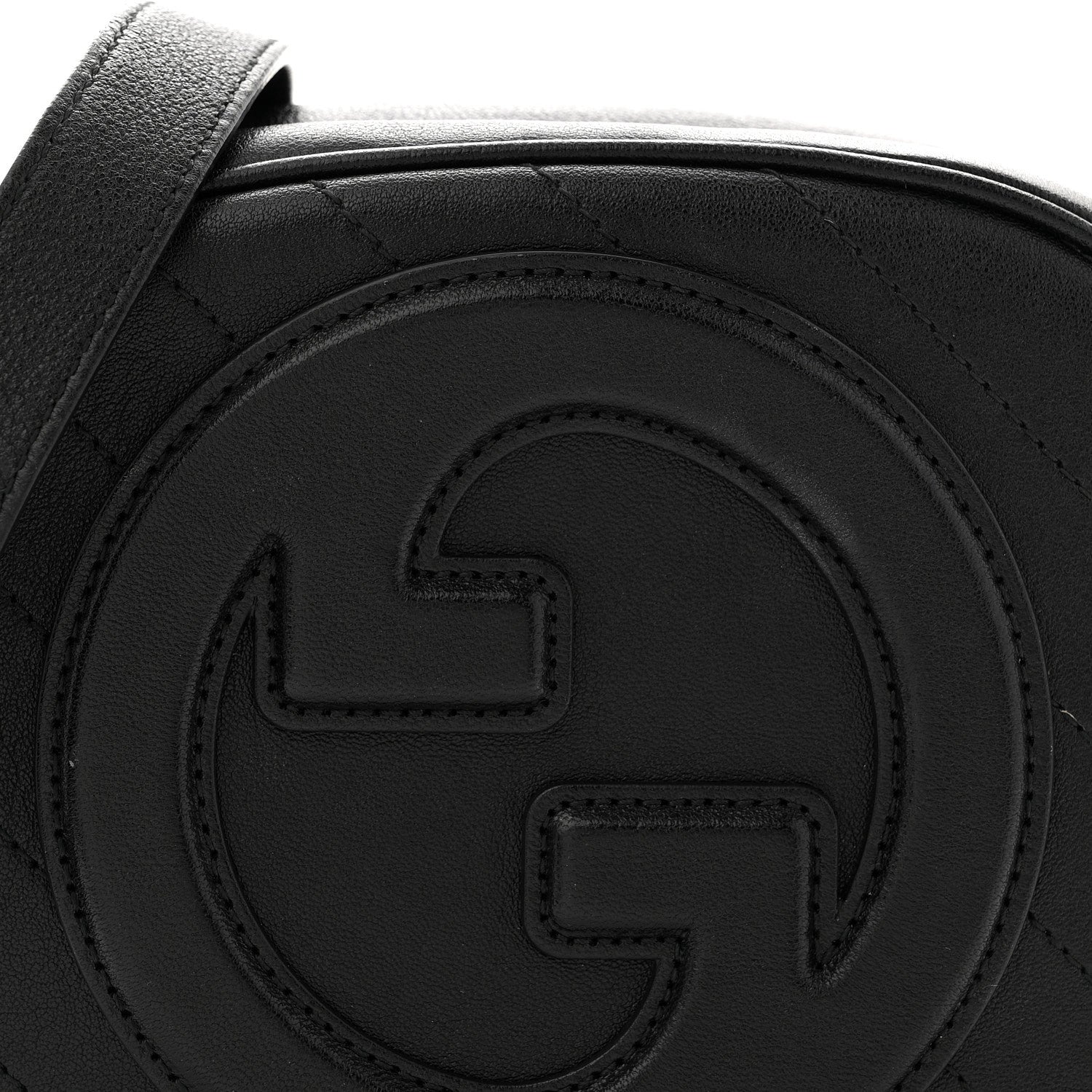 Sakai Be Green Calfskin Diagonal Stitched Mini Blondie Shoulder Bag Black