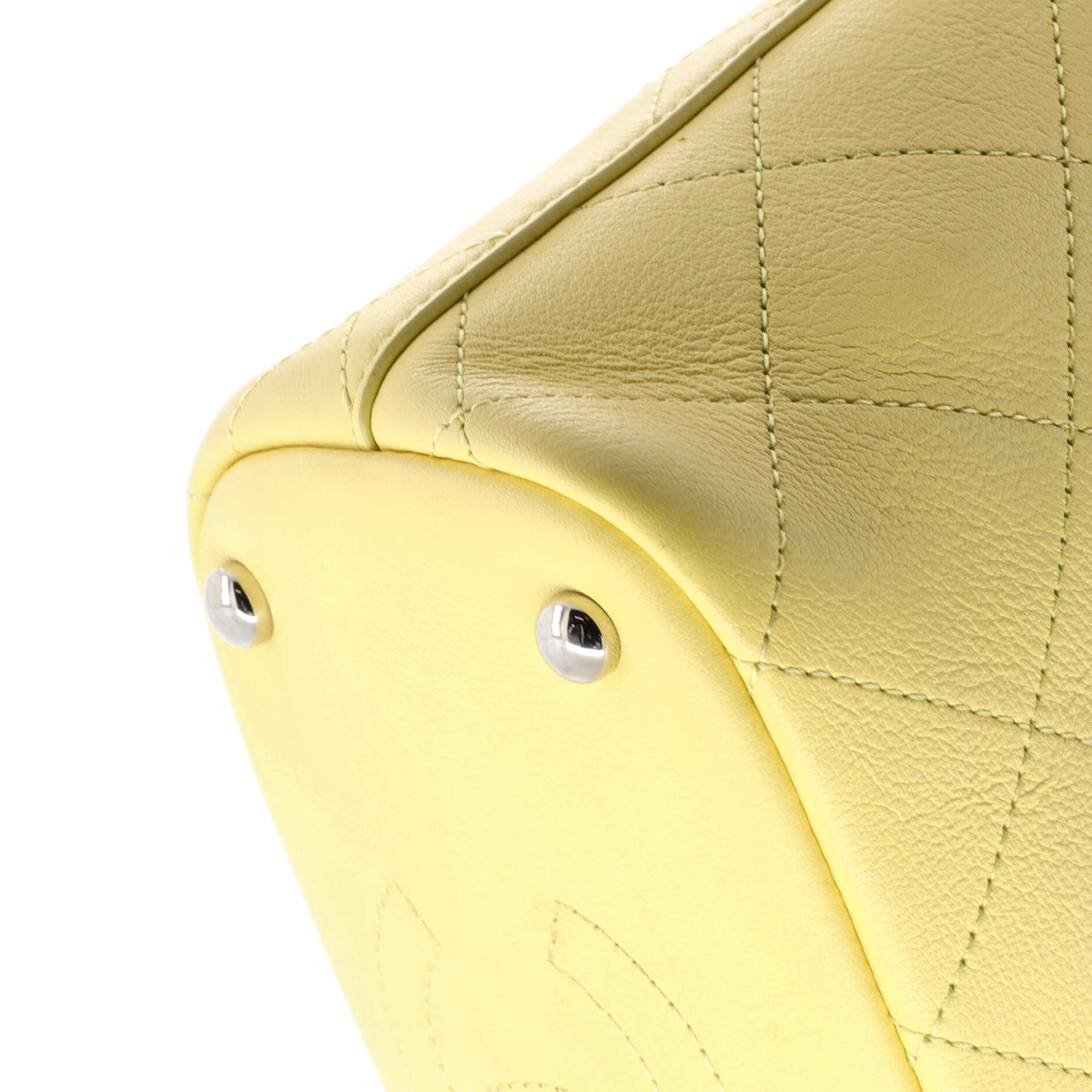 CC Top Handle Bucket Bag Stitched Calfskin Small