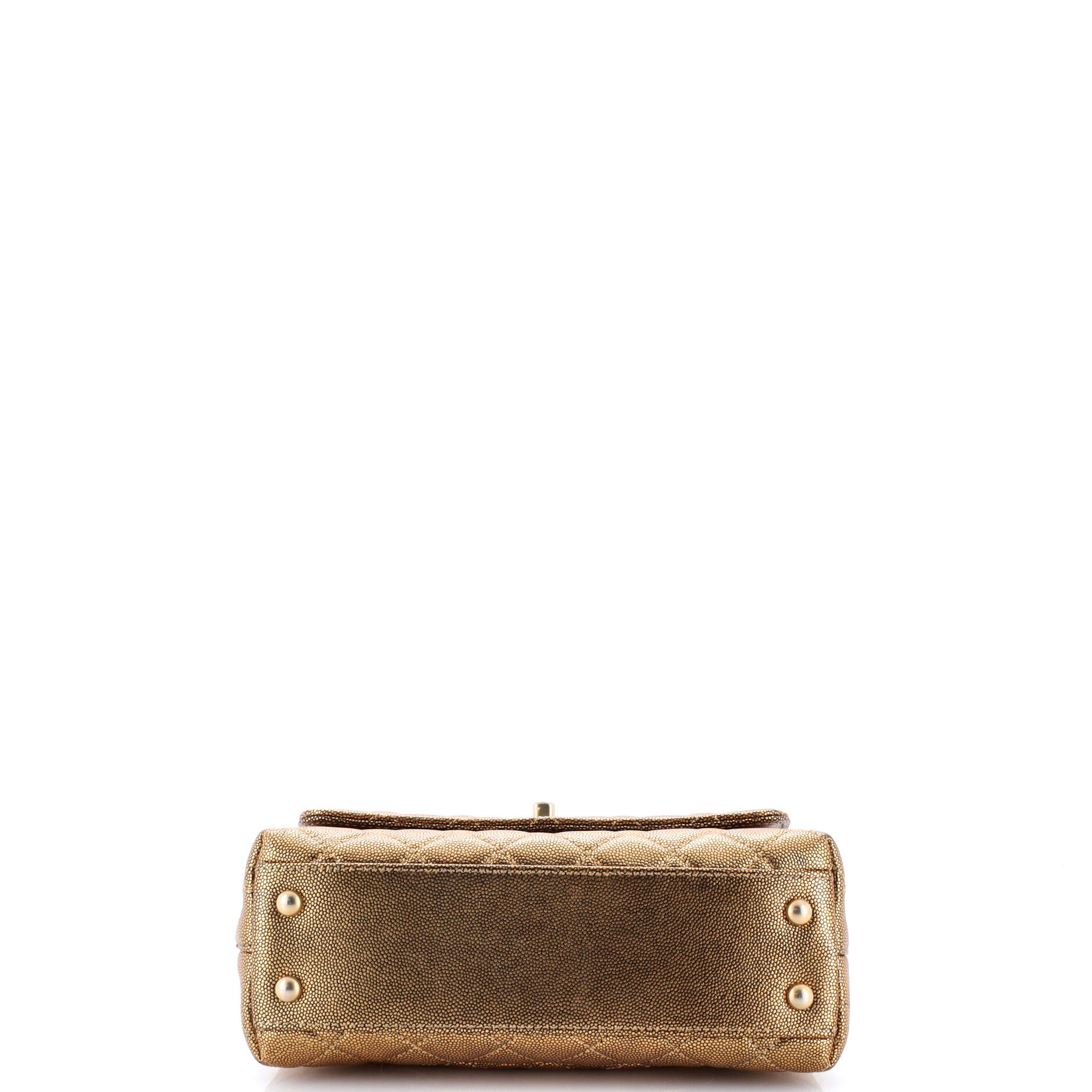 Coco Top Handle Bag Quilted Iridescent Caviar Mini
