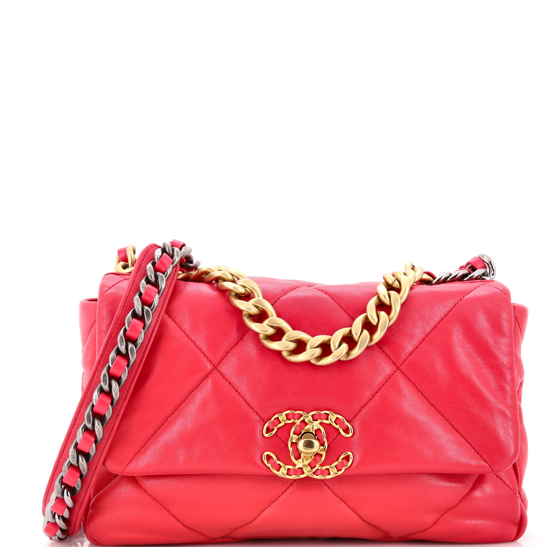 19 Flap Bag Quilted Leather Medium