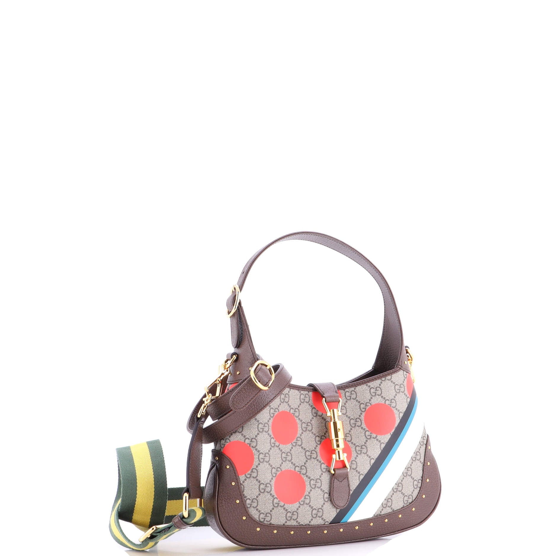 Jackie 1961 Hobo Studded Printed GG Coated Canvas Small