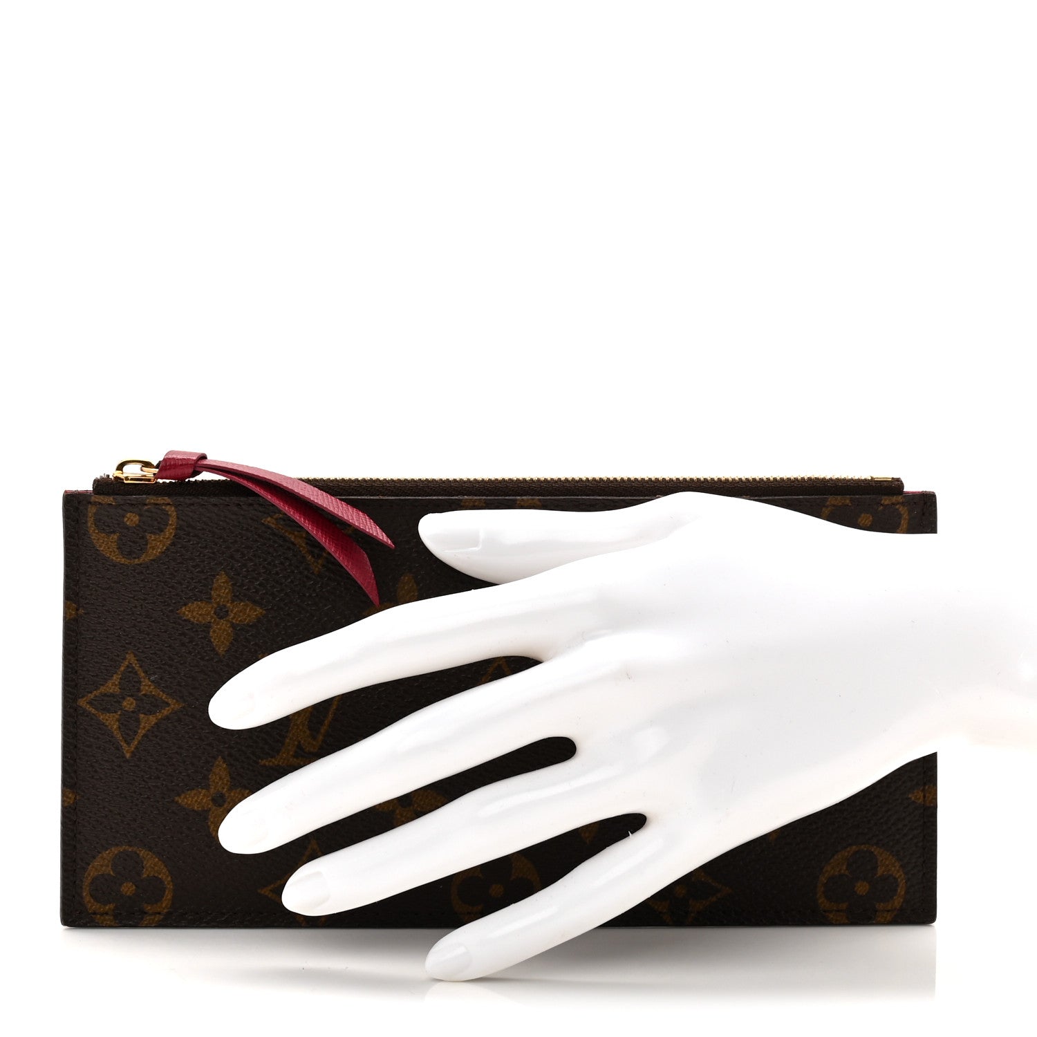 Monogram Felicie Chain Wallet Zippered Insert Fuchsia
