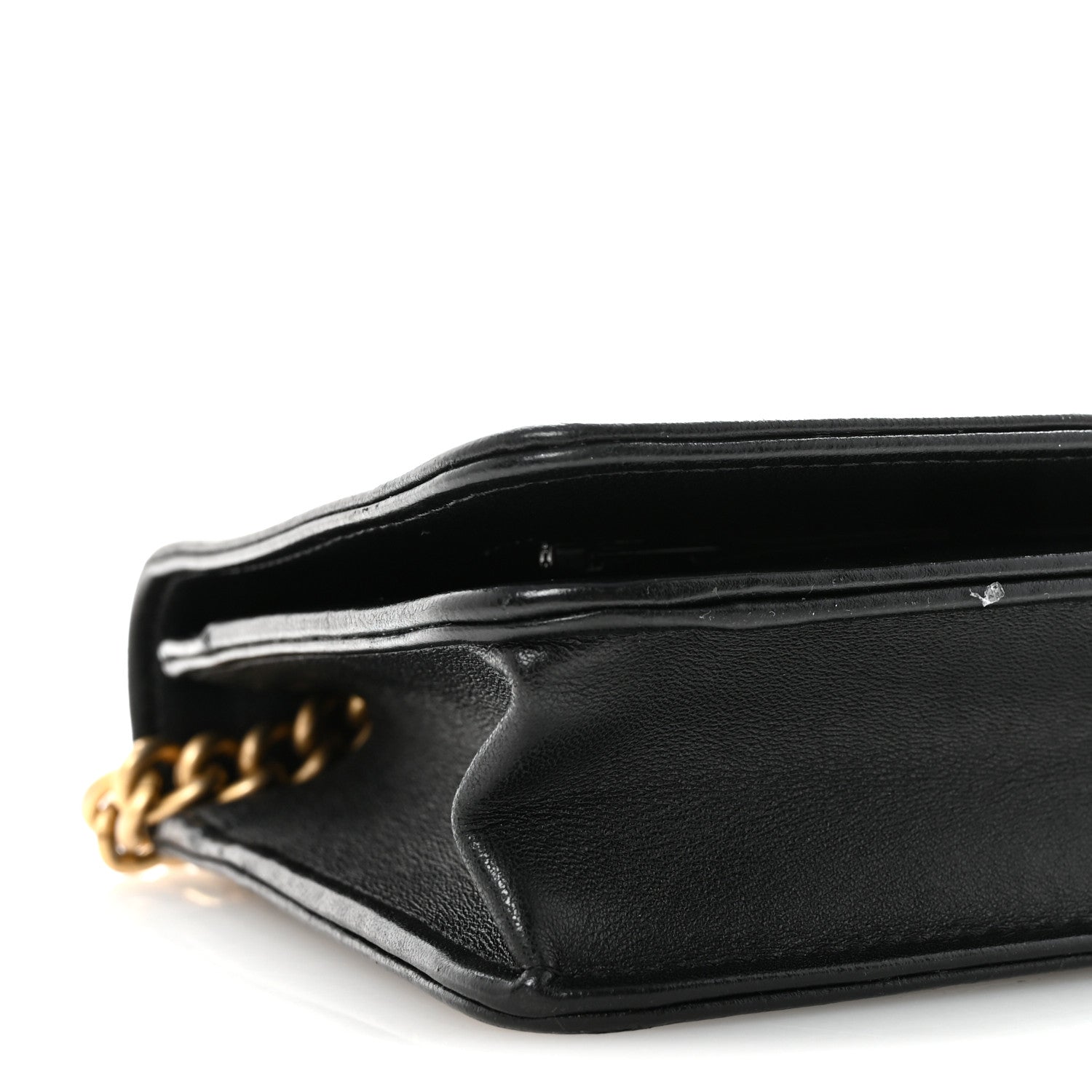 Lambskin Quilted Boy Wallet On Chain WOC Black