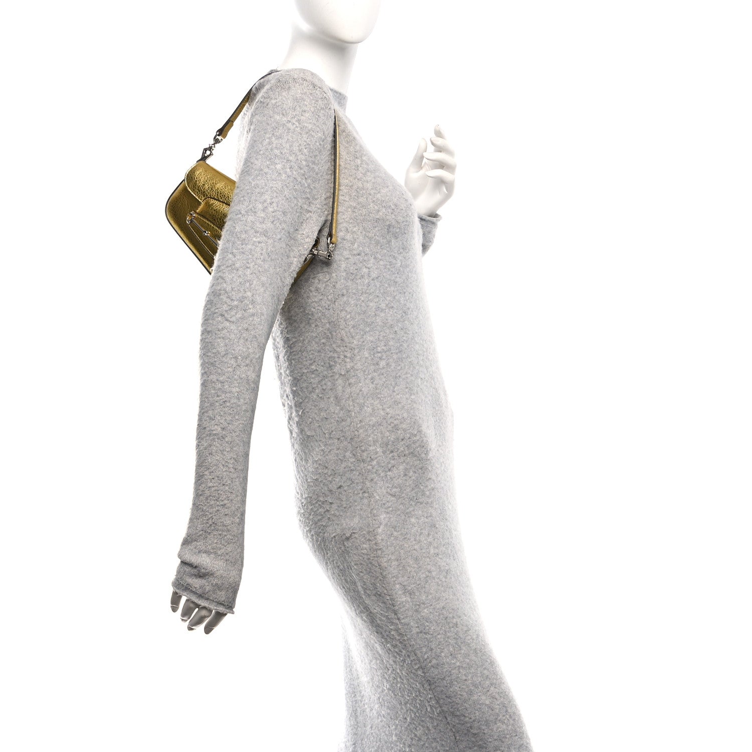 Metallic Calfskin Mini Horsebit 1955 Asymmetric Shoulder Bag Gold