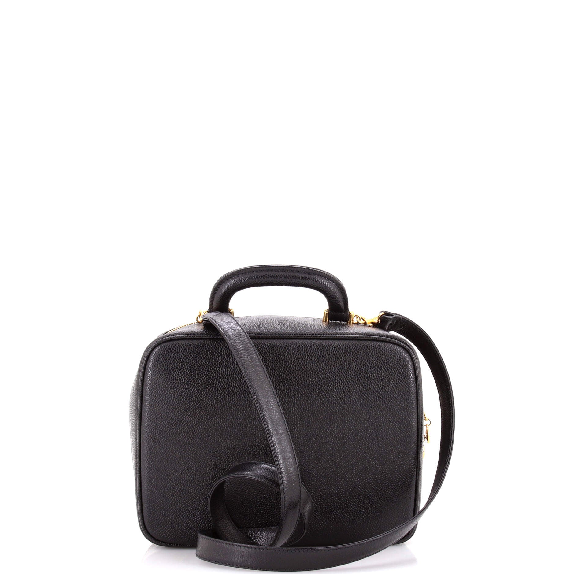Vintage Timeless Zip Around Vanity Case Caviar Small