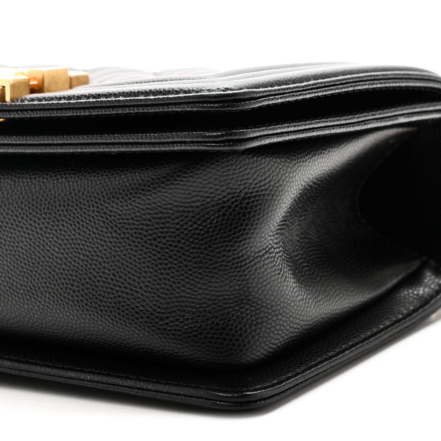 Caviar Quilted Small Boy Flap Black