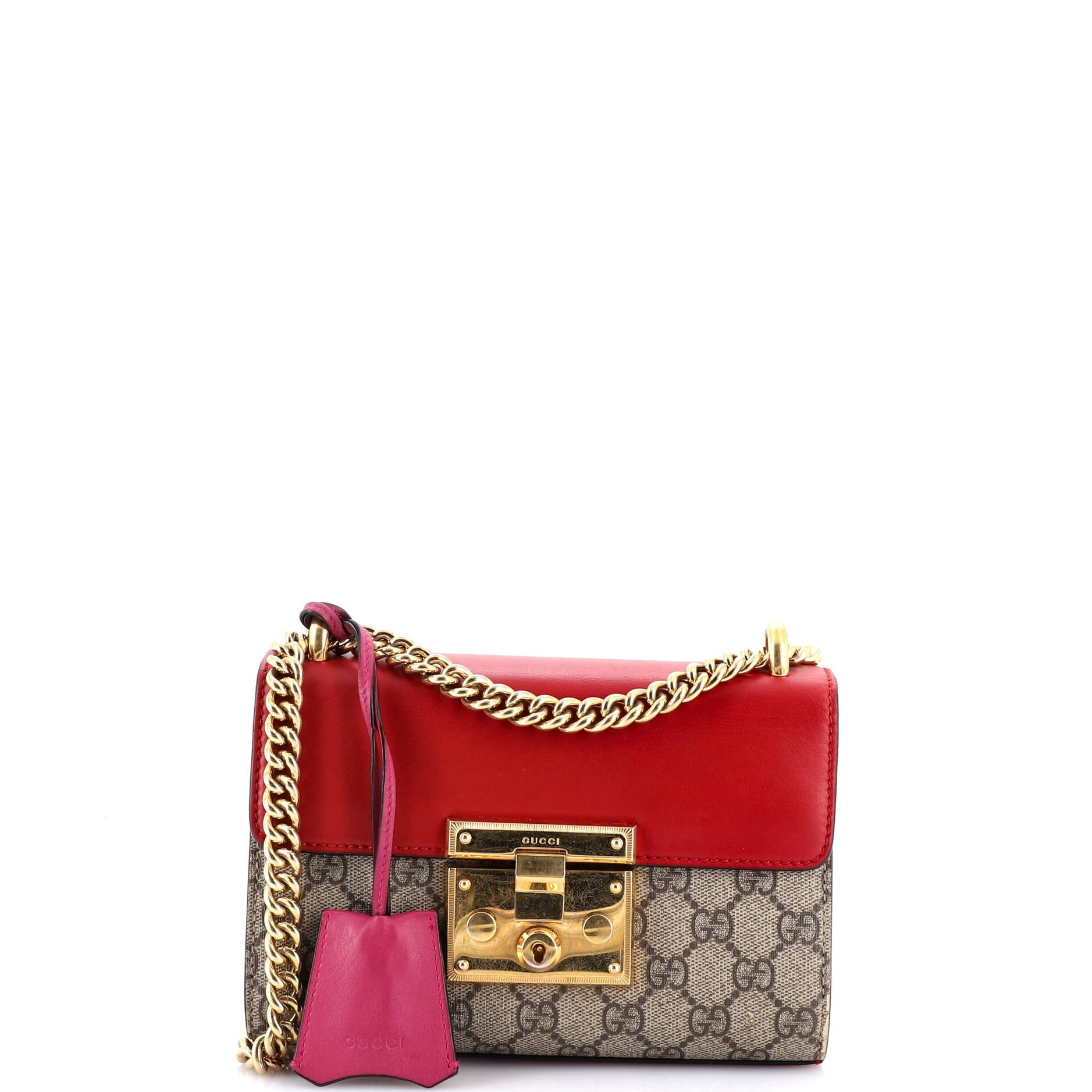 Padlock Shoulder Bag GG Coated Canvas and Leather Small