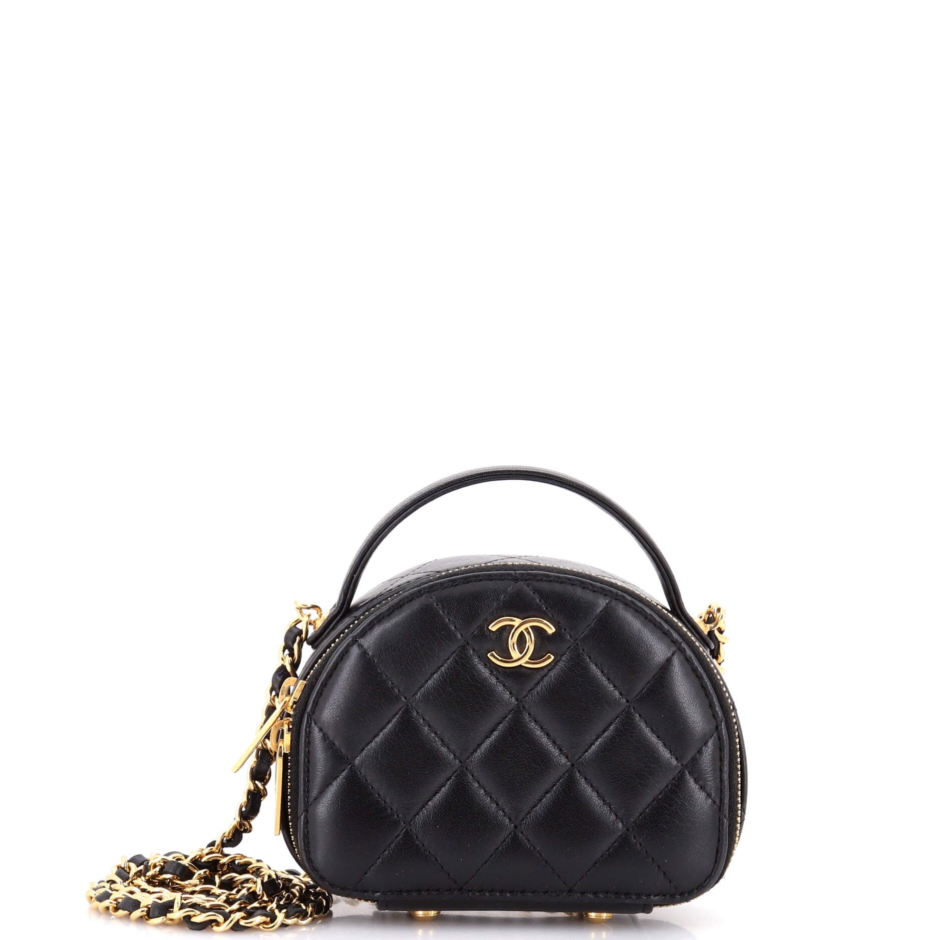 Chic Riviera Vanity Case with Chain Quilted Lambskin Mini