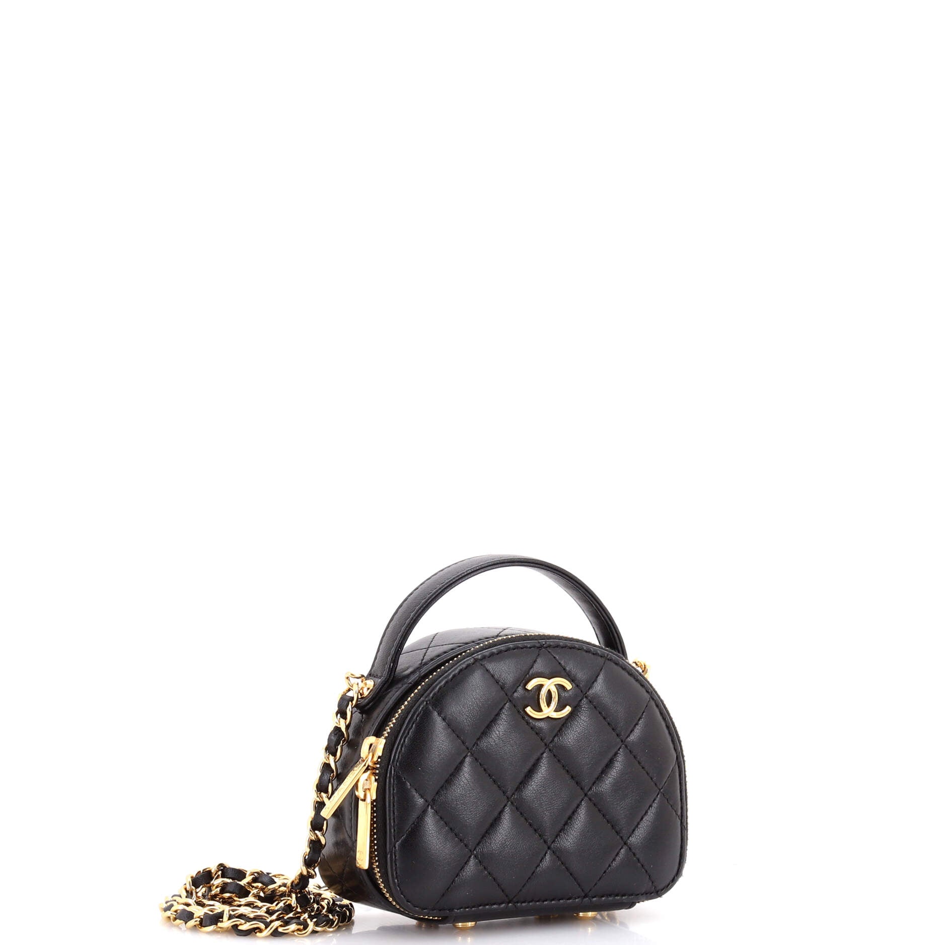 Chic Riviera Vanity Case with Chain Quilted Lambskin Mini