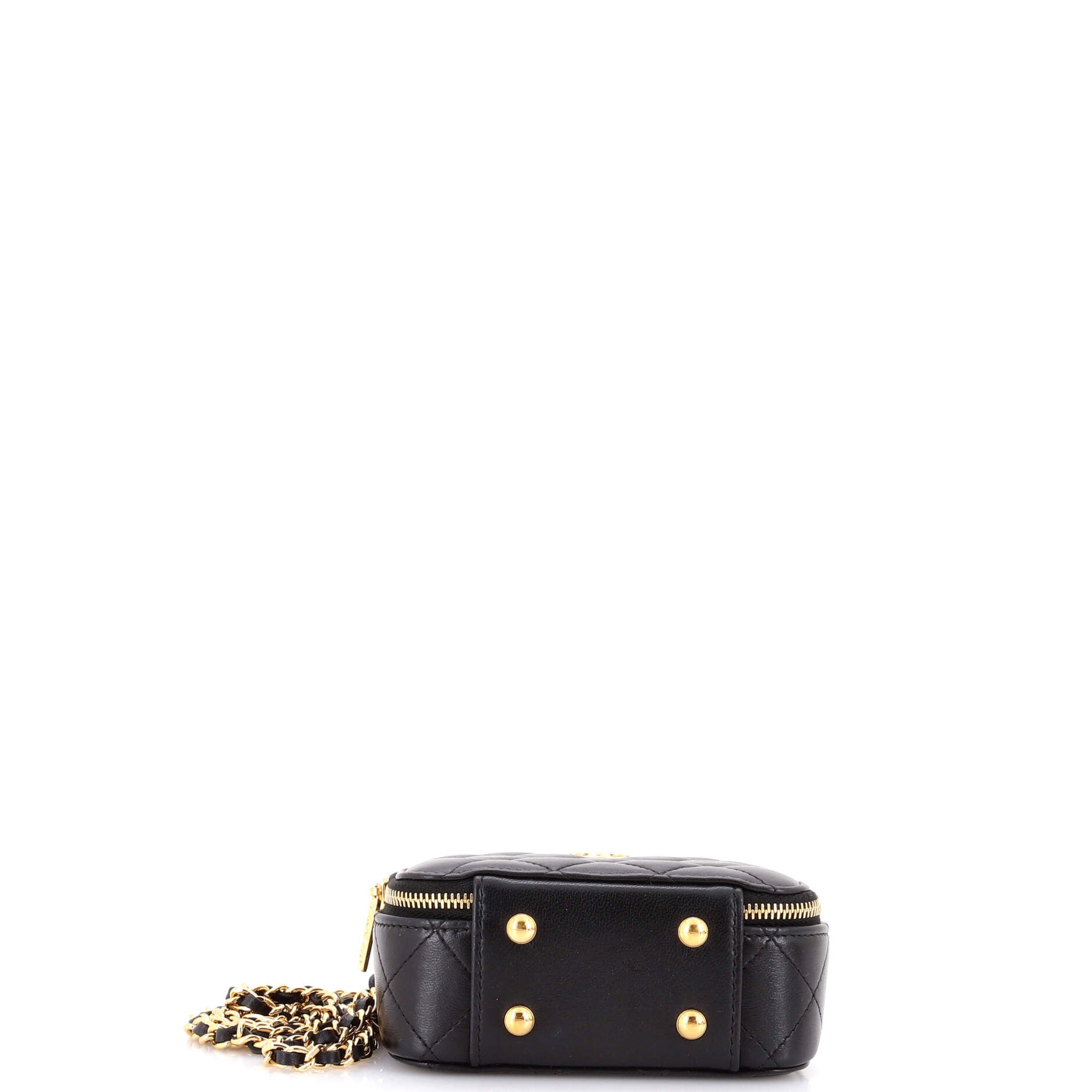 Chic Riviera Vanity Case with Chain Quilted Lambskin Mini