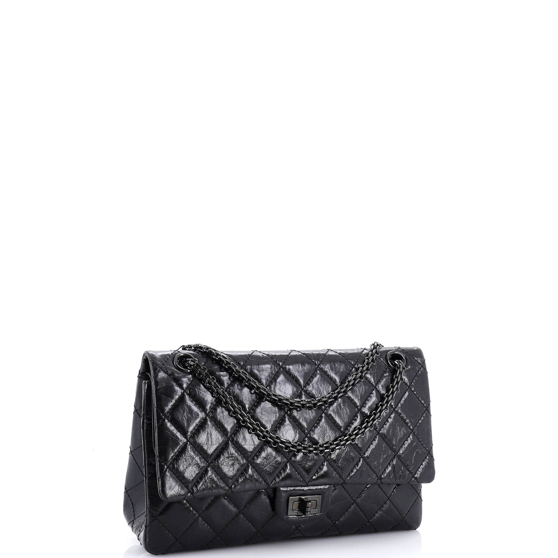 So Black Reissue 2.55 Flap Bag Quilted Glazed Calfskin 226