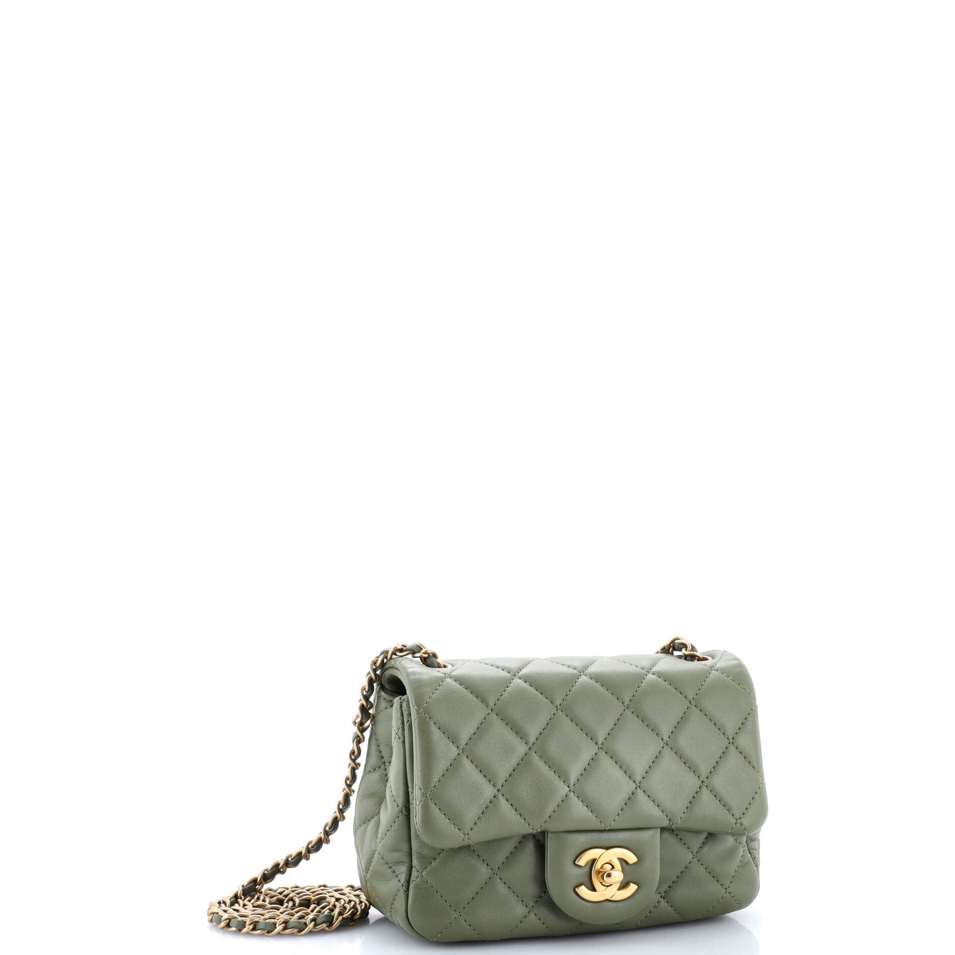 Pearl Crush Square Flap Bag Quilted Lambskin Mini