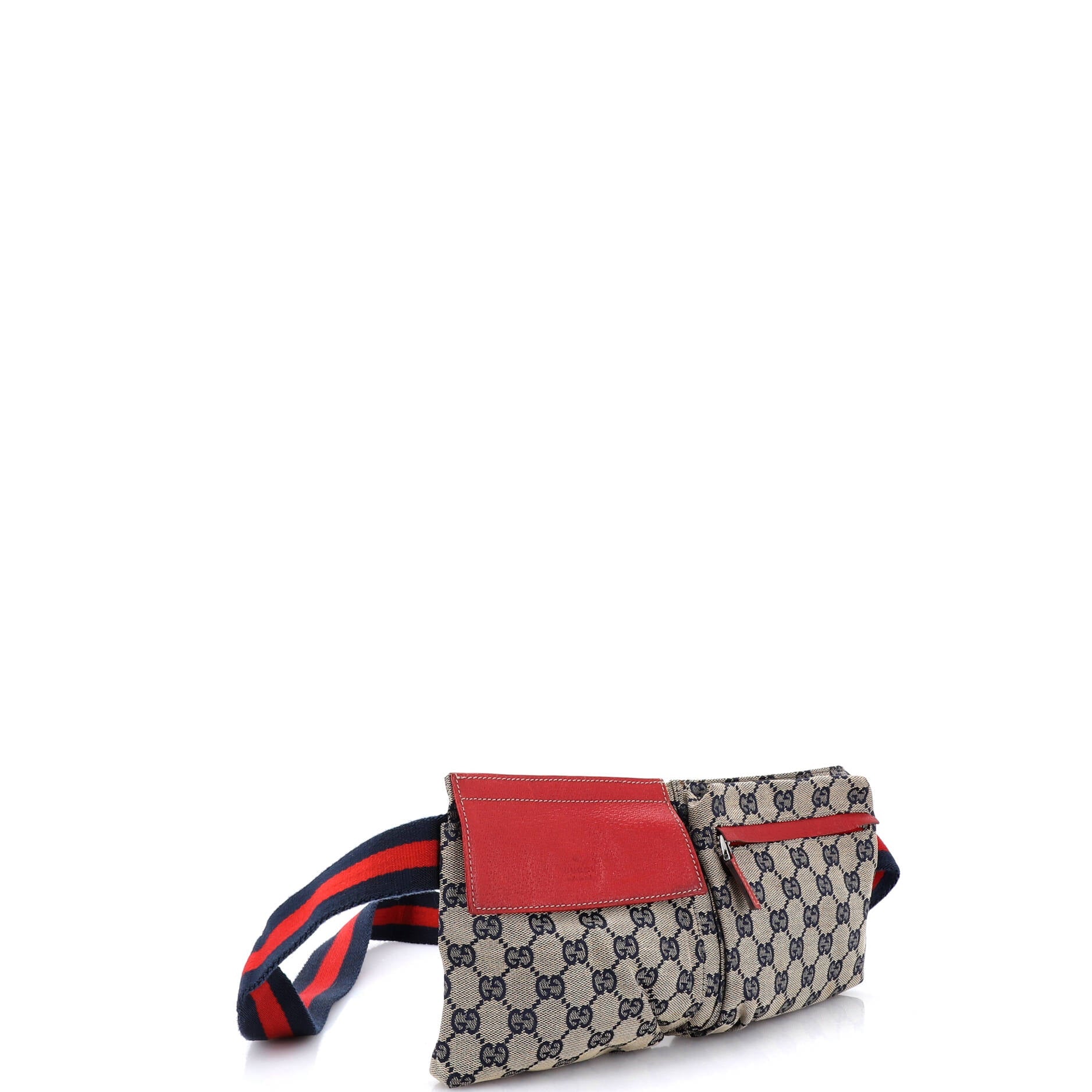 Vintage Double Belt Bag GG Canvas with Leather