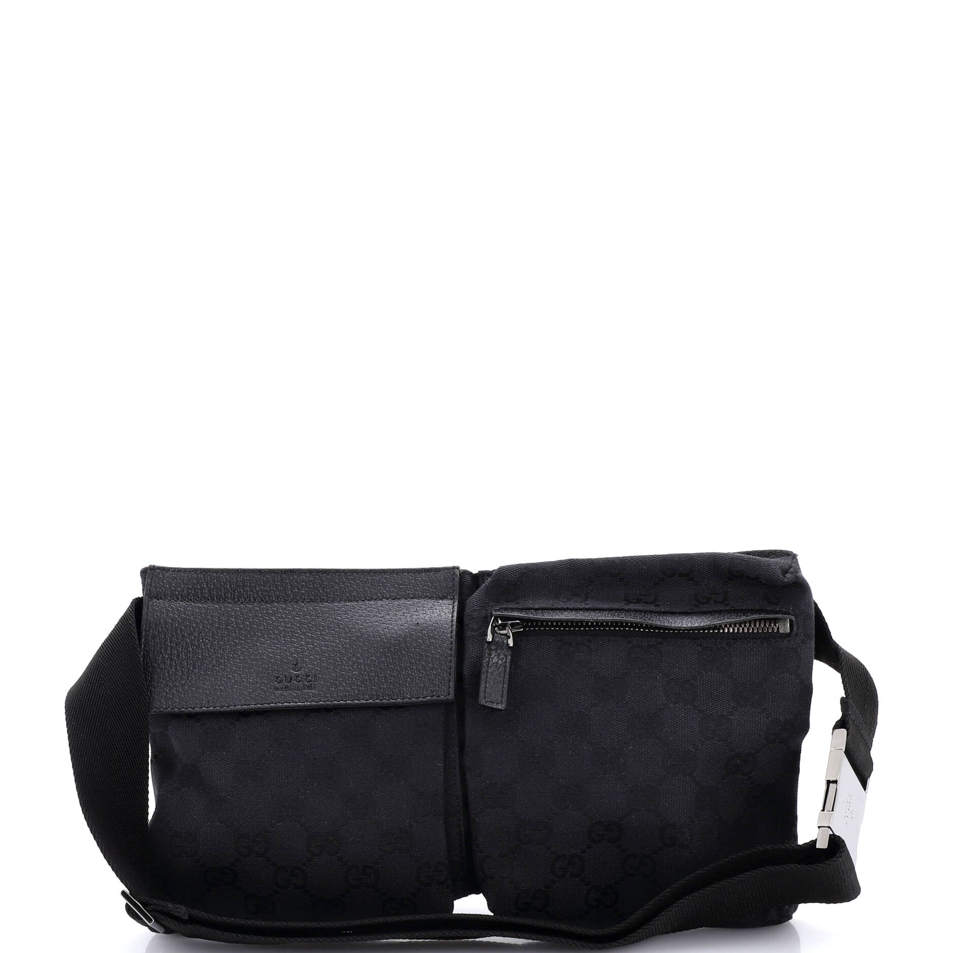 Vintage Double Belt Bag GG Canvas with Leather
