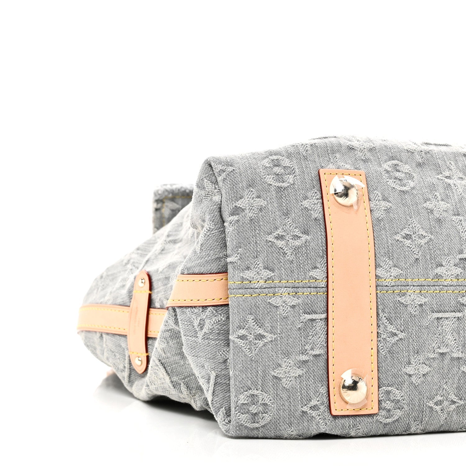 Monogram Denim CarryAll MM Washed Grey