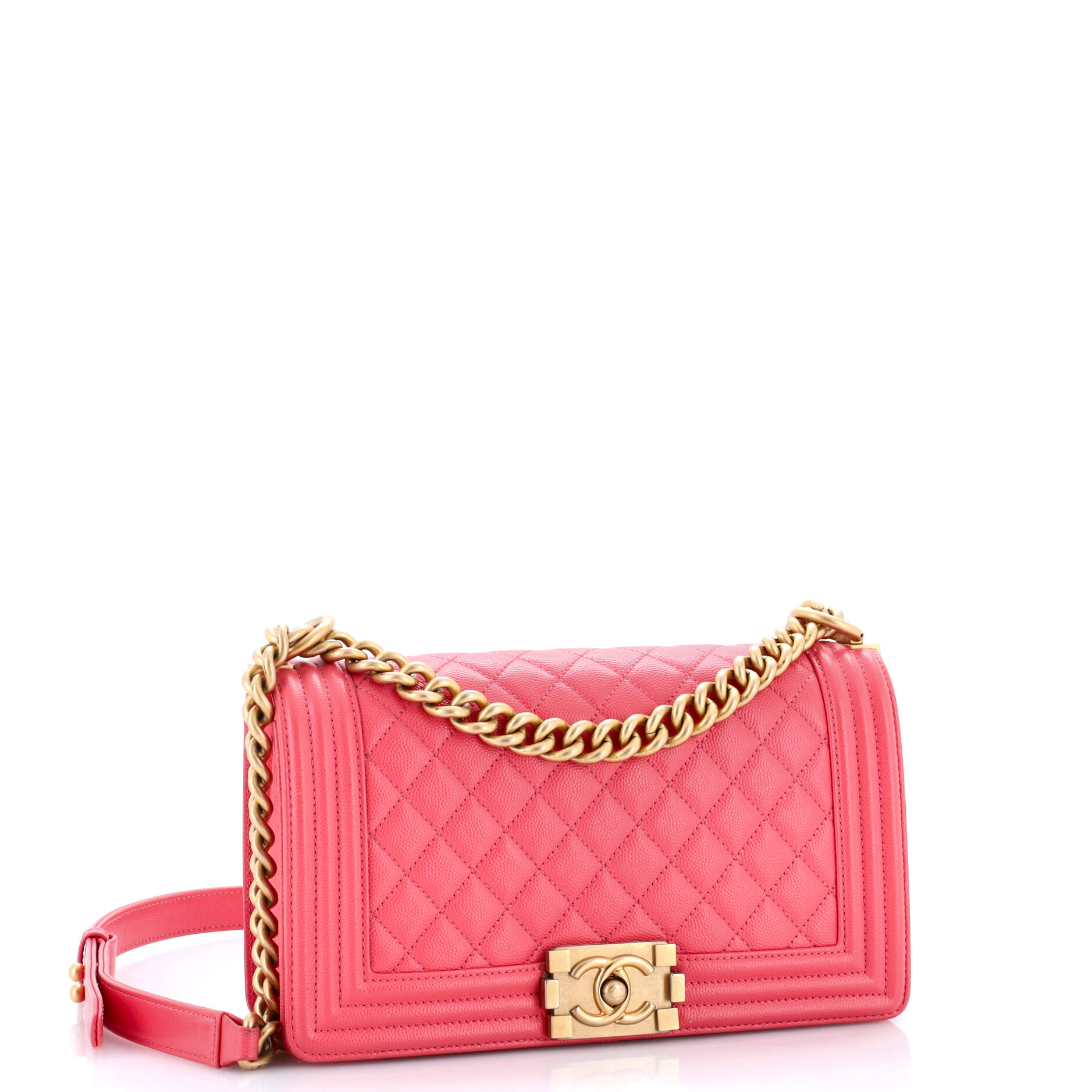 Boy Flap Bag Quilted Caviar Old Medium