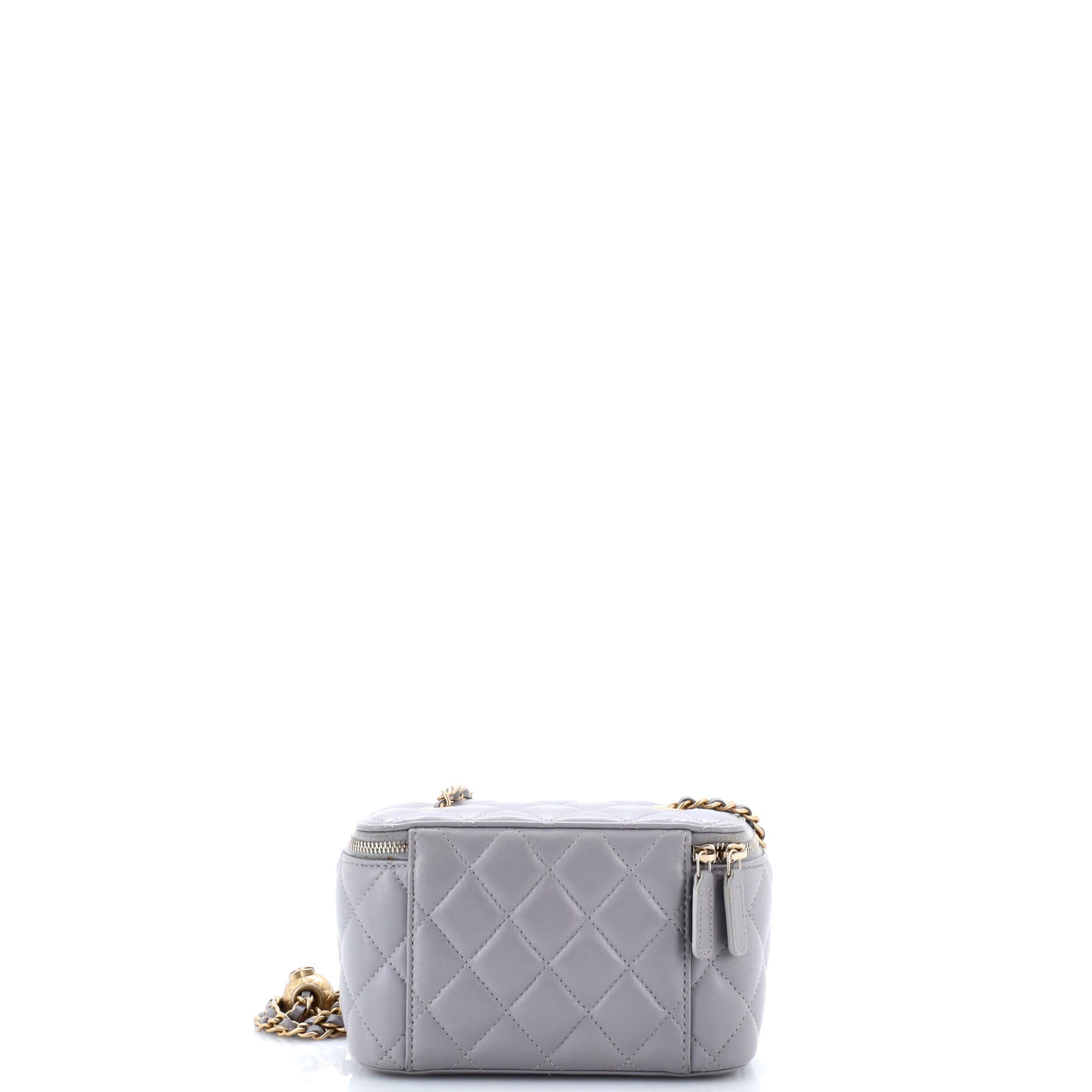 Pearl Crush Vanity Case with Chain Quilted Lambskin Small