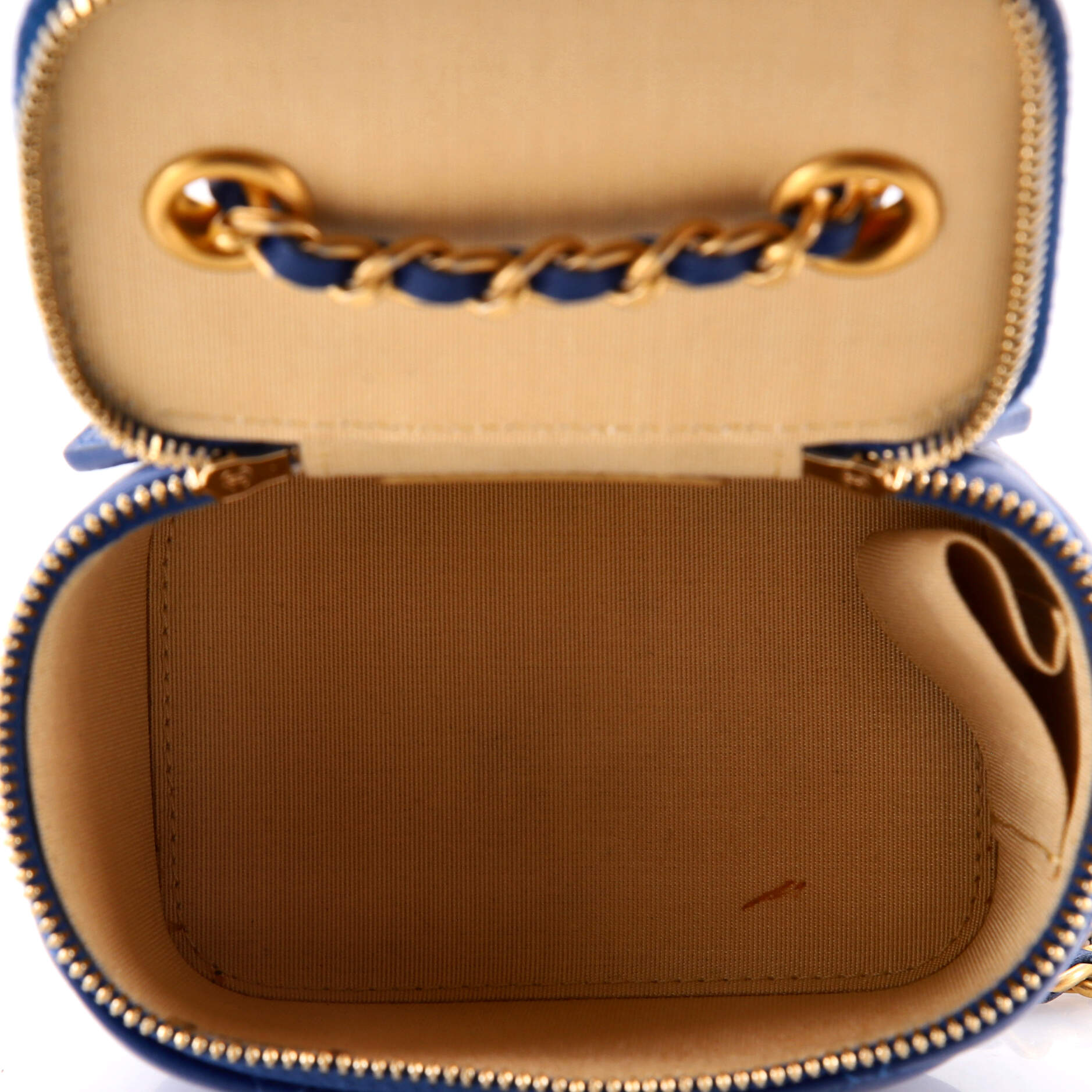 Pearl Crush Vanity Case with Chain Quilted Lambskin Mini