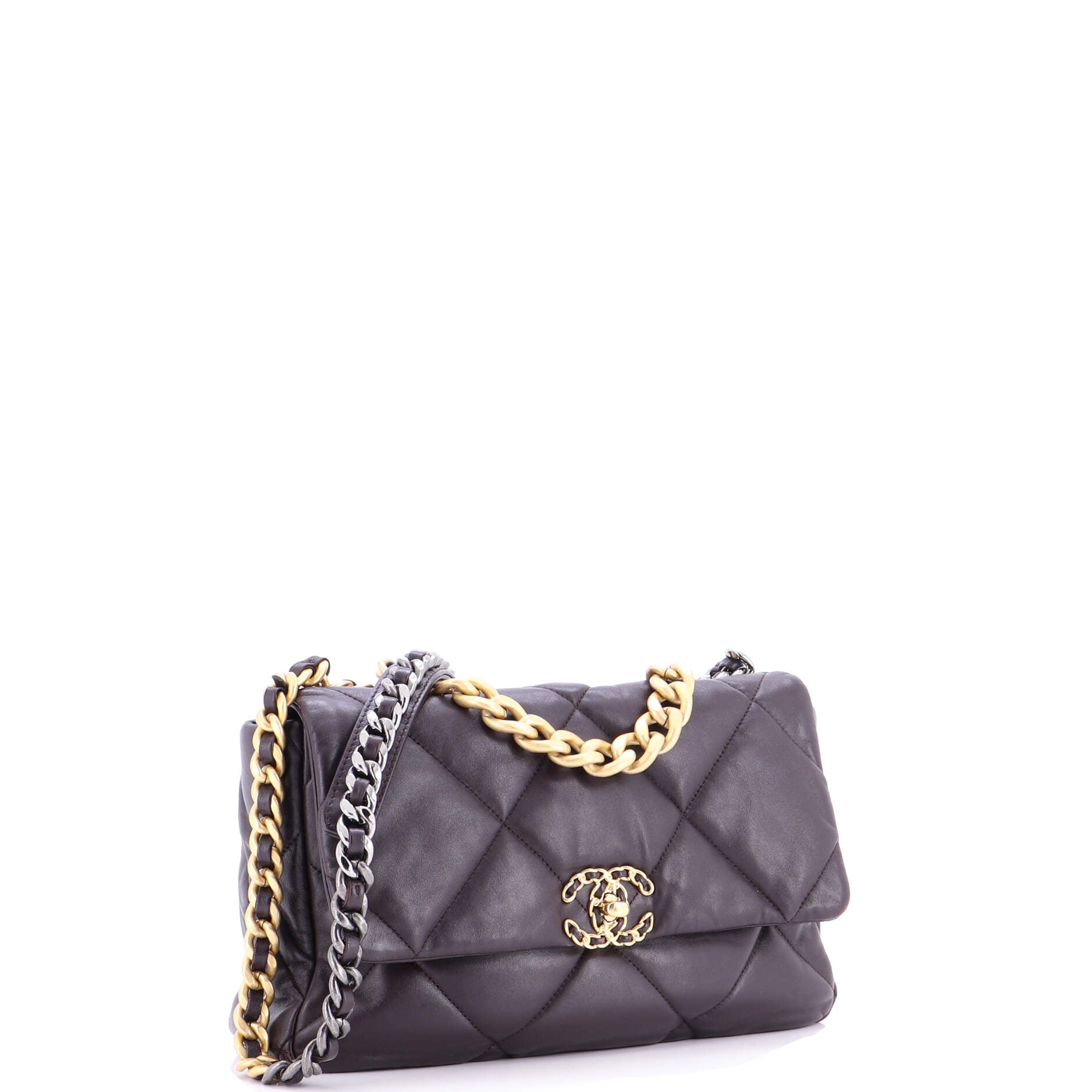 19 Flap Bag Quilted Leather Large