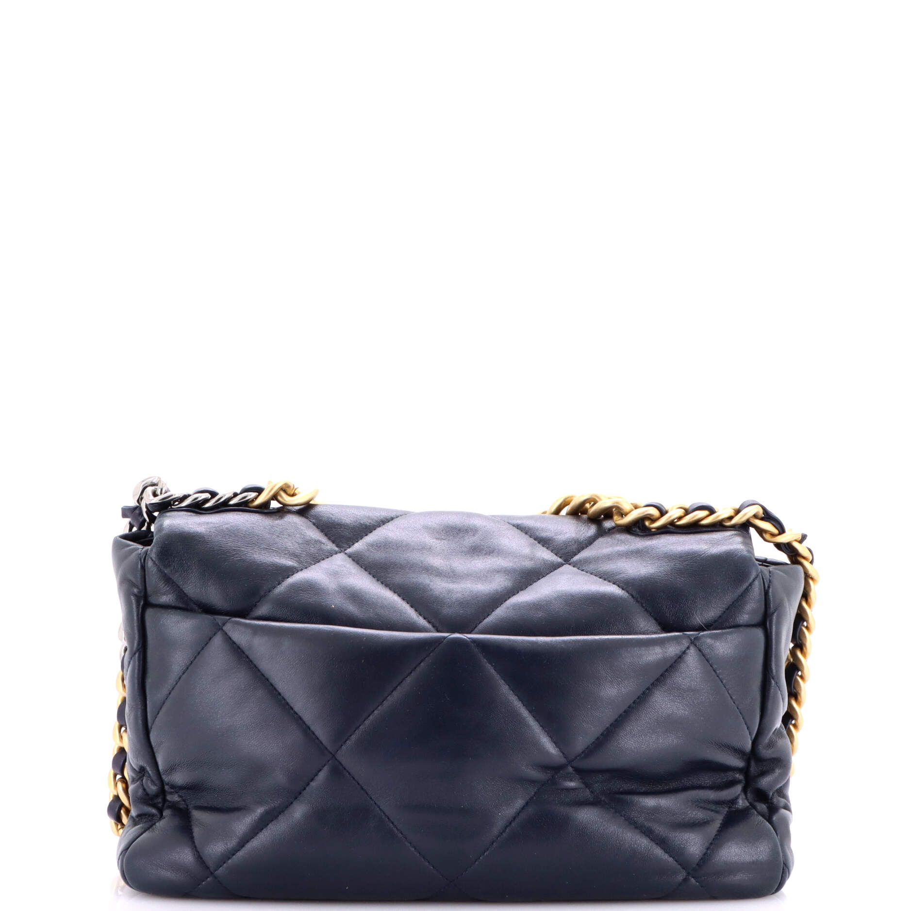 19 Flap Bag Quilted Leather Large