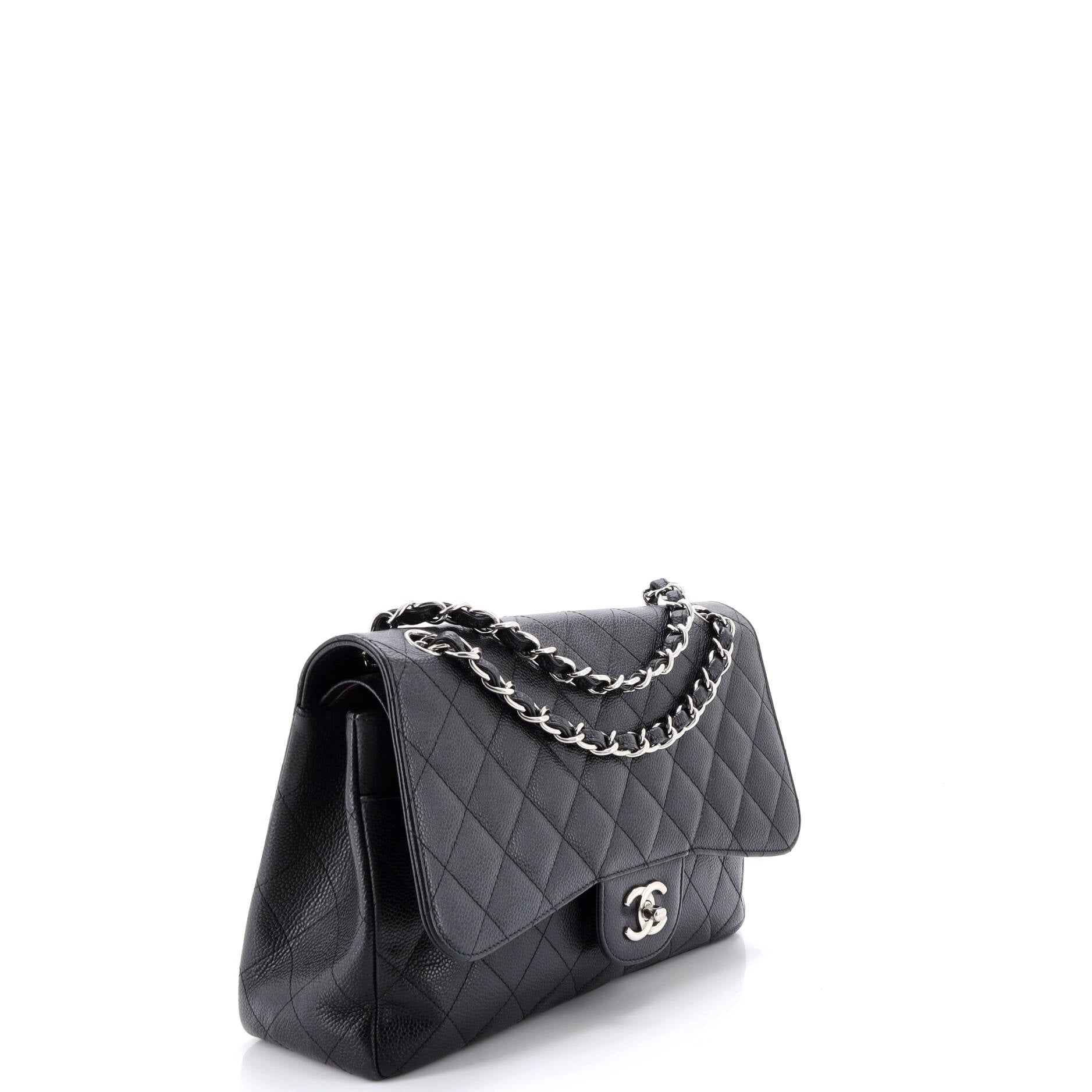 Classic Double Flap Bag Quilted Caviar Jumbo