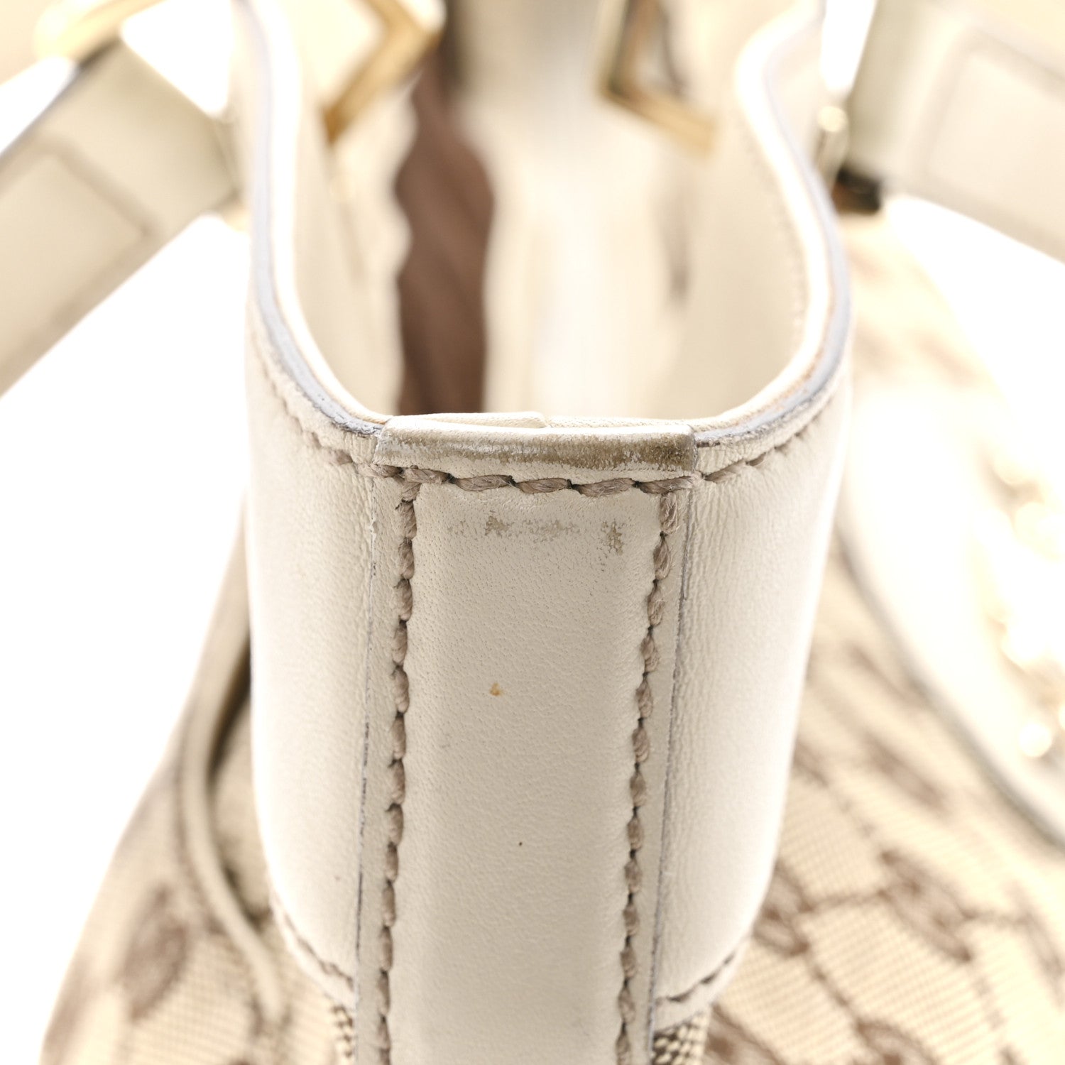 Monogram Large Punch Tote Off White