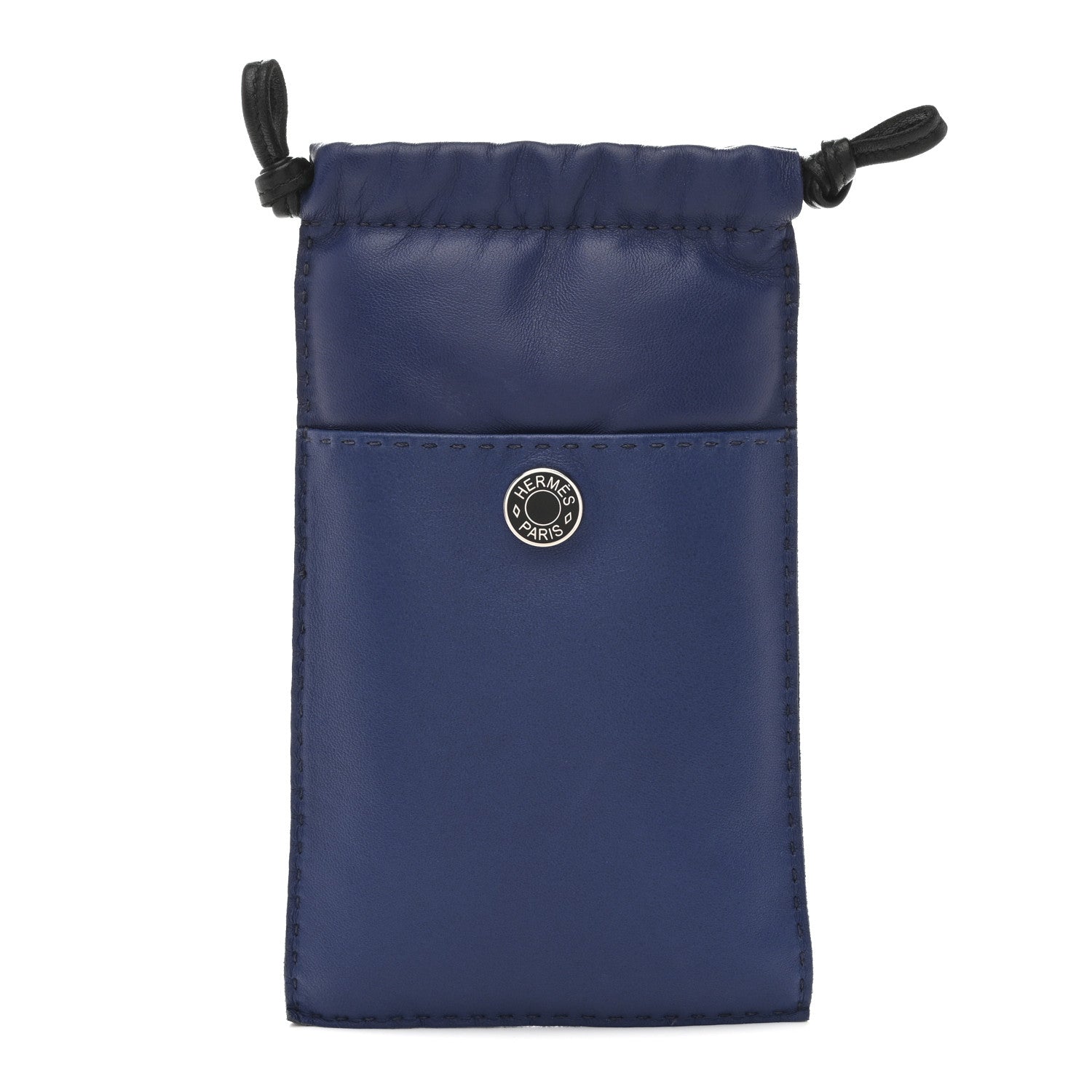 Milo Lambskin Swift Pilo Phone Case Bleu Saphir Black