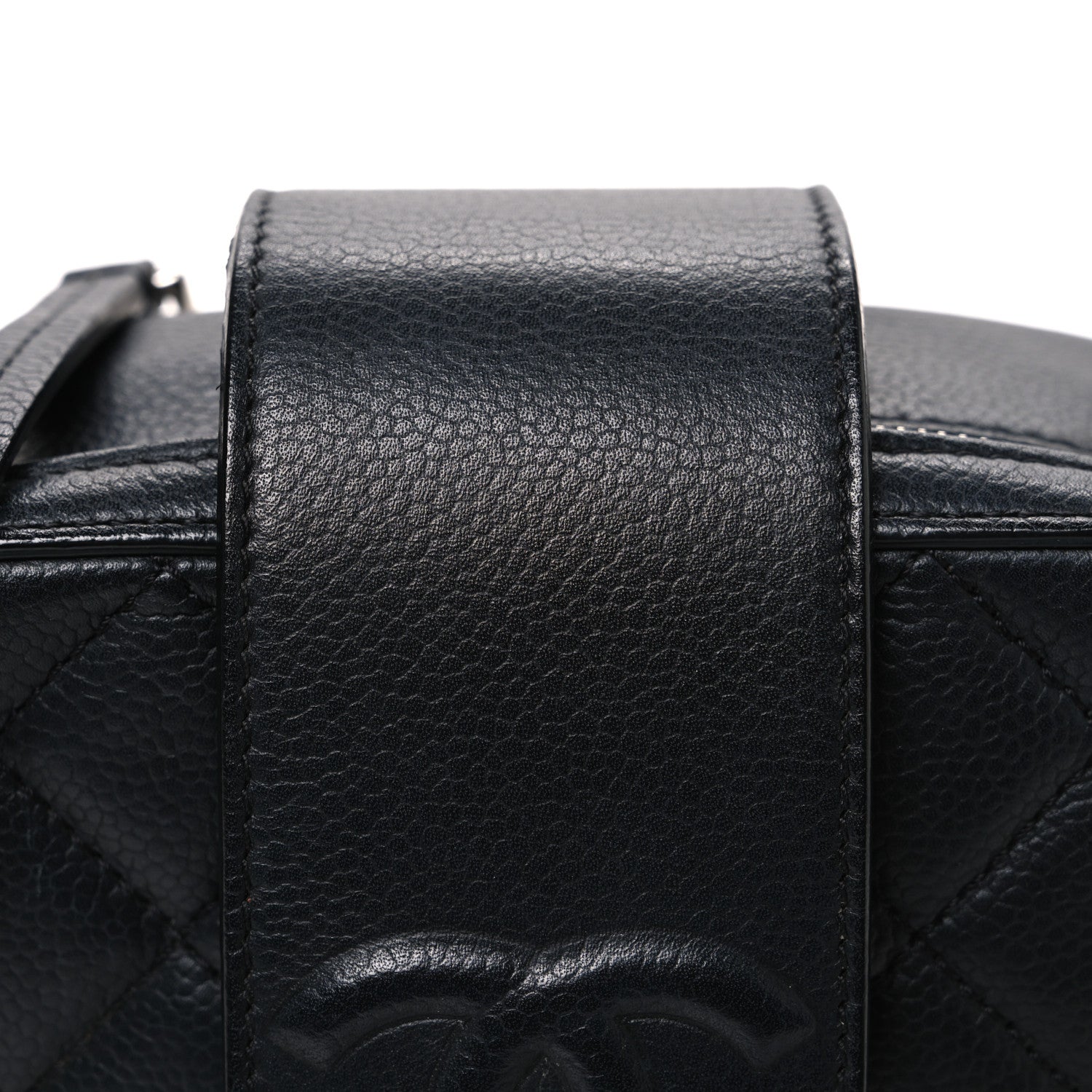 Lambskin Quilted Mini CC Box Camera Bag Black