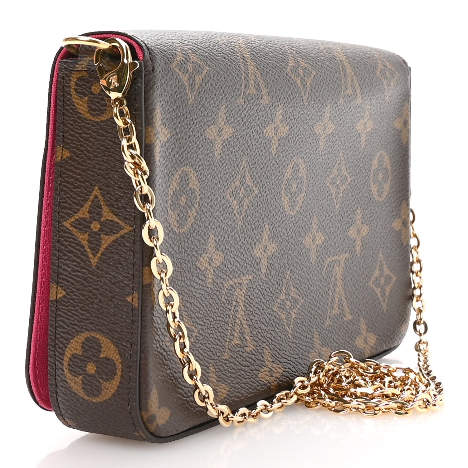 Monogram 2021 Christmas Animation Hollywood Pochette Felicie Chain Wallet Fuchsia