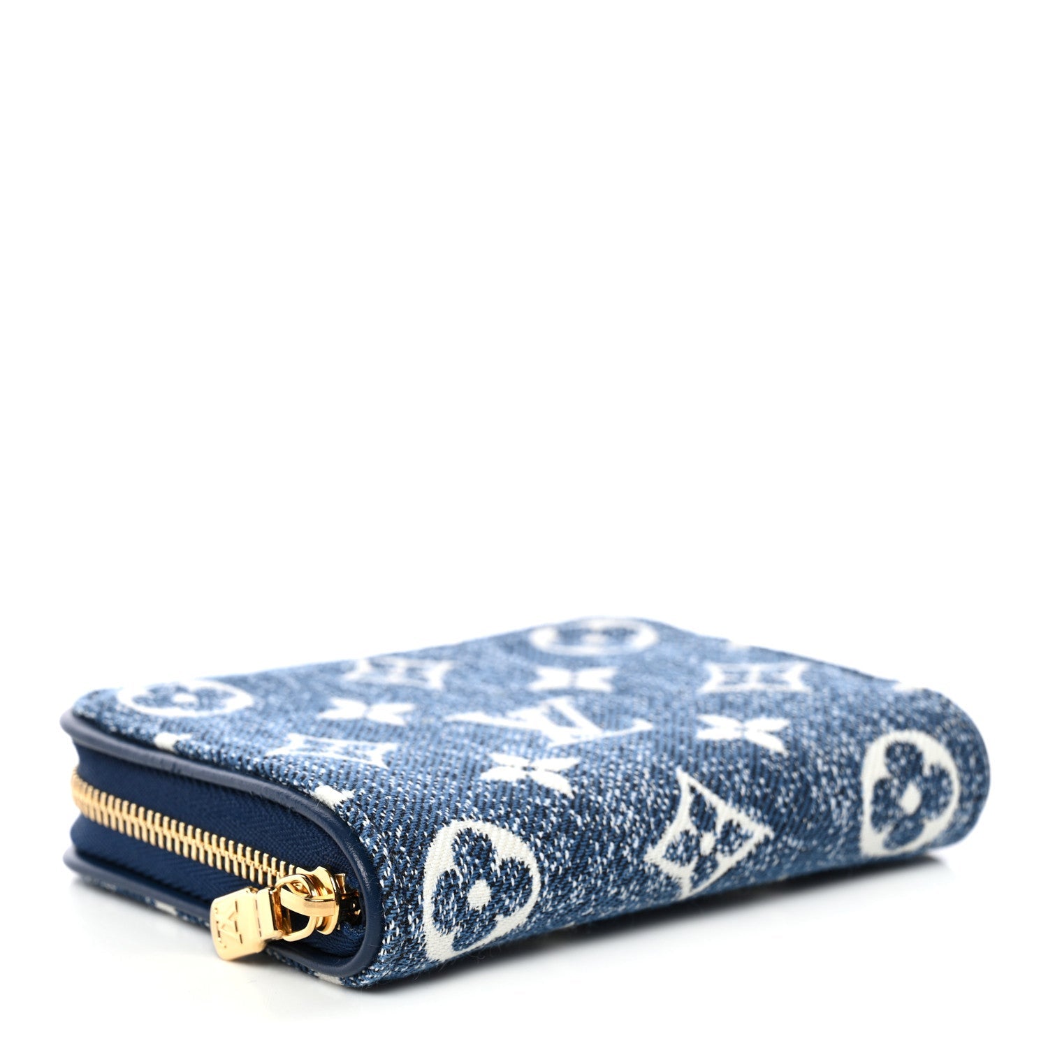 Denim Monogram Jacquard Zippy Coin Purse Bleu