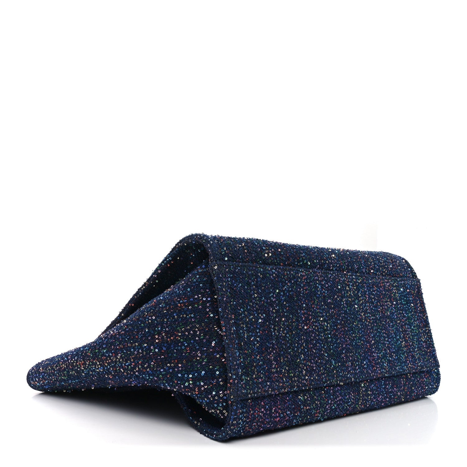 Calfskin Sequin Medium Deauville Tote Blue Multicolor